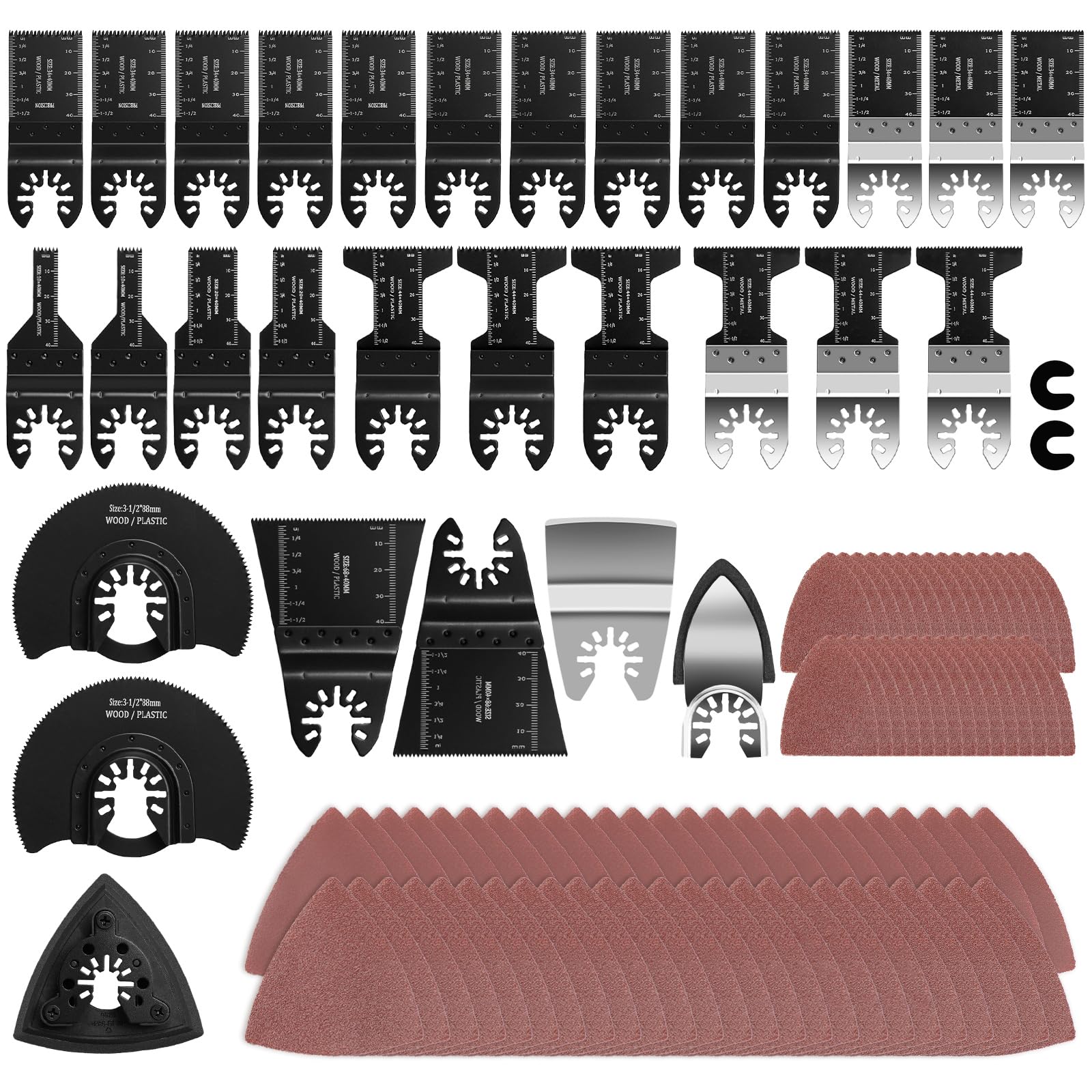 **AVID POWER 112-Piece Oscillating Saw Blade Set – Quick Release Multi-Tool Blades with Sandpapers for Cutting Metal, Wood & Plastic – Universal Fit for Most Oscillating Tools – Perfect for DIY, Renovation & Professional Projects**