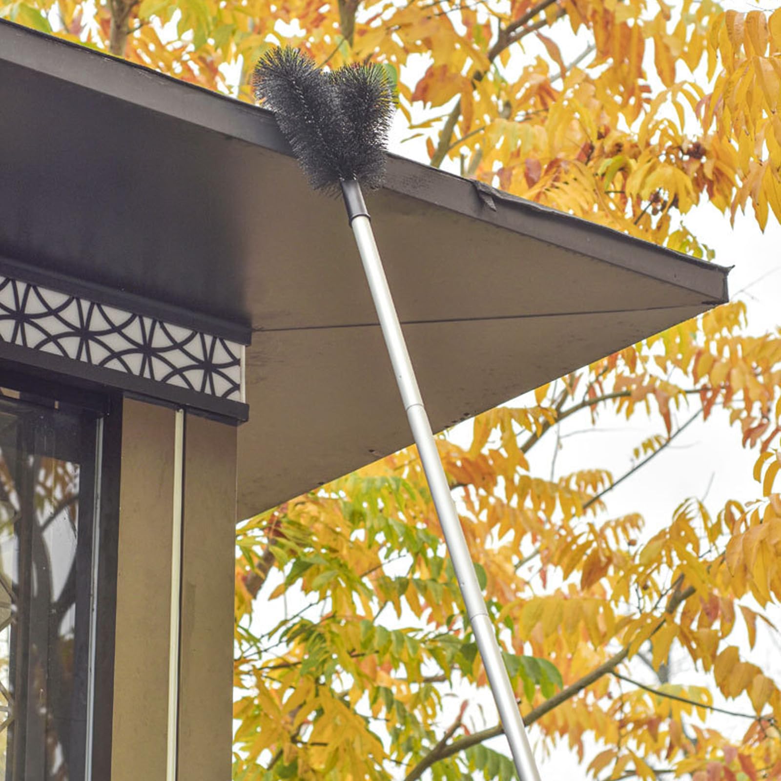 Adjustable Gutter Cleaner with 9.2ft Pole & Dual Heads - for Roof Cleaning