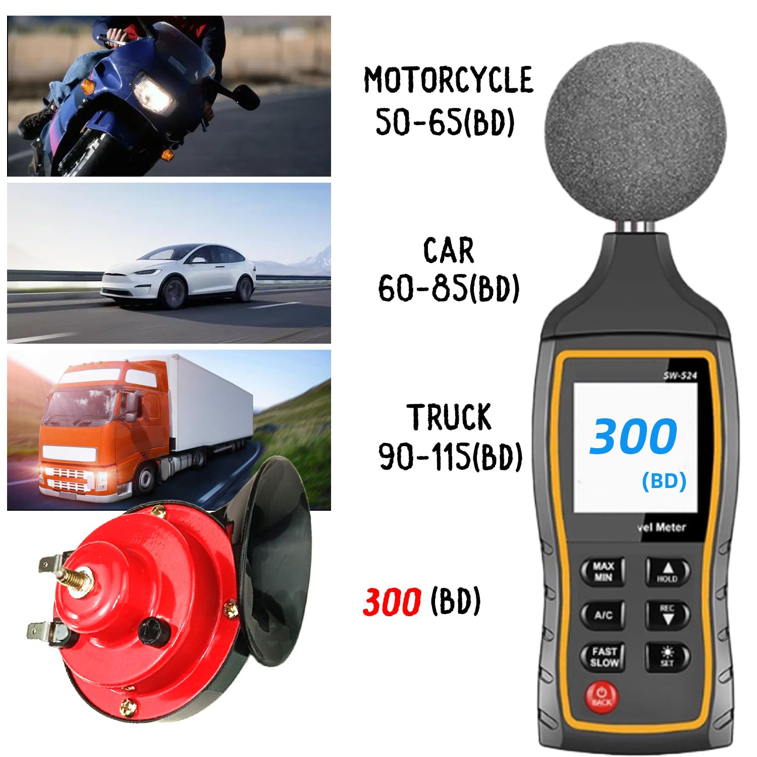 300DB Super Loud Train Horn Kit - 12V Waterproof Electric Snail Dual Horn for Cars, Trucks, Motorcycles & Boats | Universal Automotive Accessory for Safety & Emergency Use