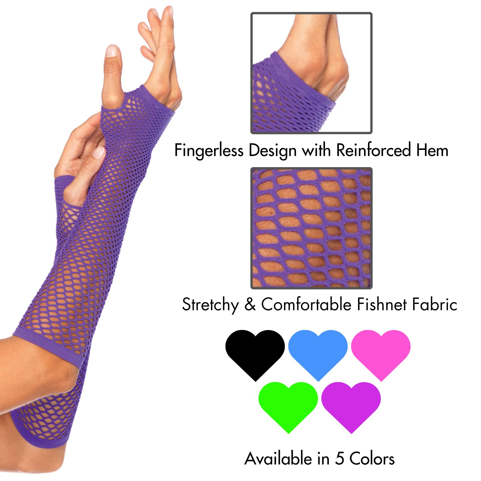 Leg Avenue Women's Fingerless Triangle Net Gloves - Gothic Fashion Accessory for Cosplay, Halloween & Nightclub Outfits