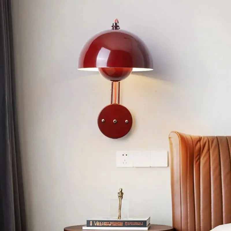 Mushmi Mushroom Wall Light - Black, White, Red, Yellow - Modern LED Night Light for Bedroom, Nursery, Living Room & Hallway Decor