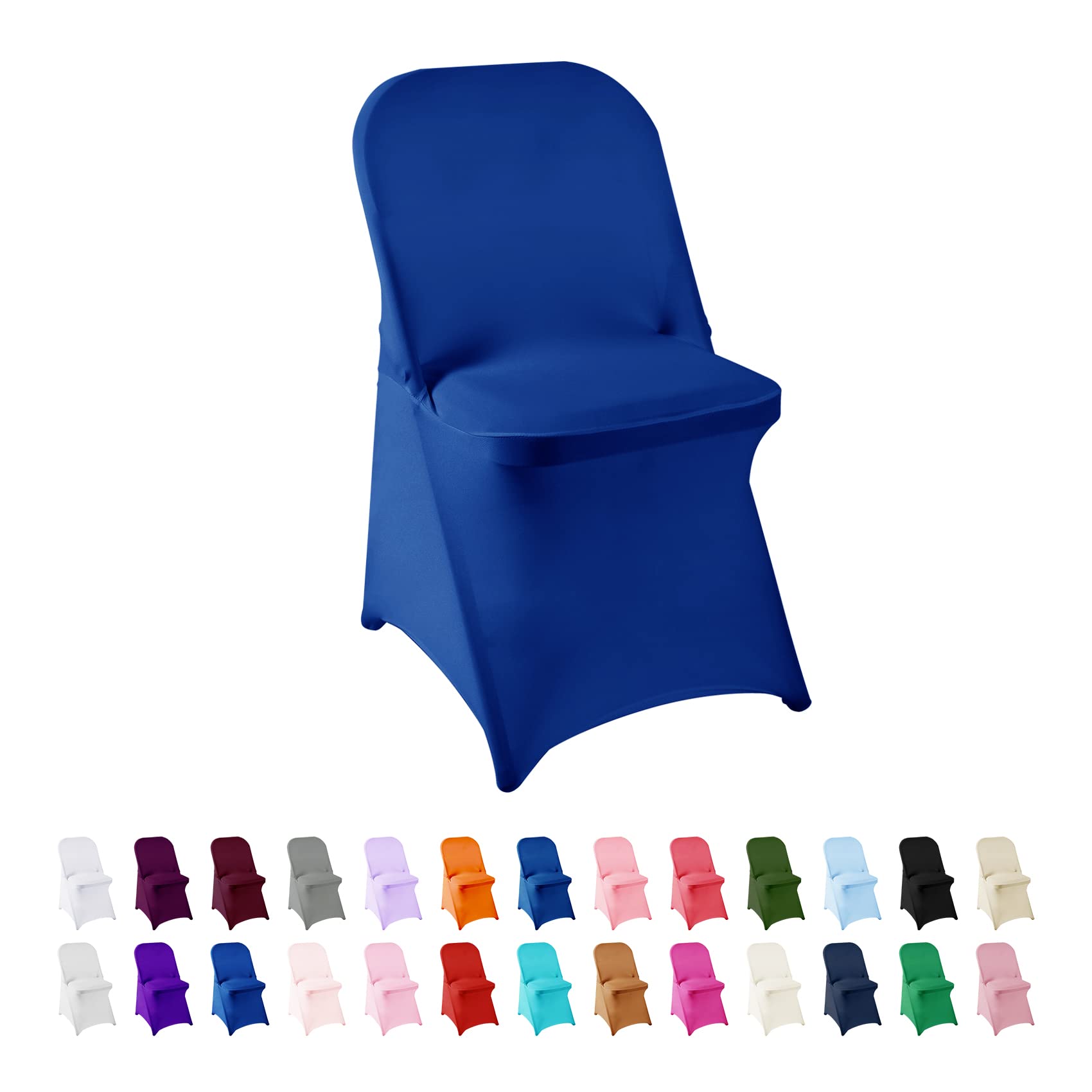 AlGaiety Spandex Chair Cover - 12PCS Stretchable Washable Chair Covers for Folding Chairs | Removable Protector for Living Room, Party, Banquet, Wedding & Hotel Events (Royal Blue) | Perfect for Home Decor & Event Planning
