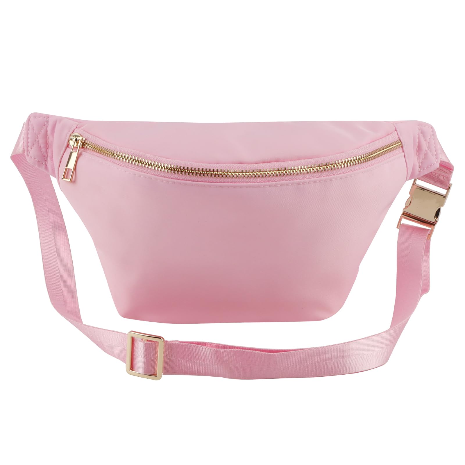 Waterproof Nylon Fanny Pack for Women - Large Plus Size Crossbody Sling Bag with Adjustable Belt, Travel & Stadium Approved (Baby Pink) - Perfect for Hiking, Concerts, Shopping and Daily Use