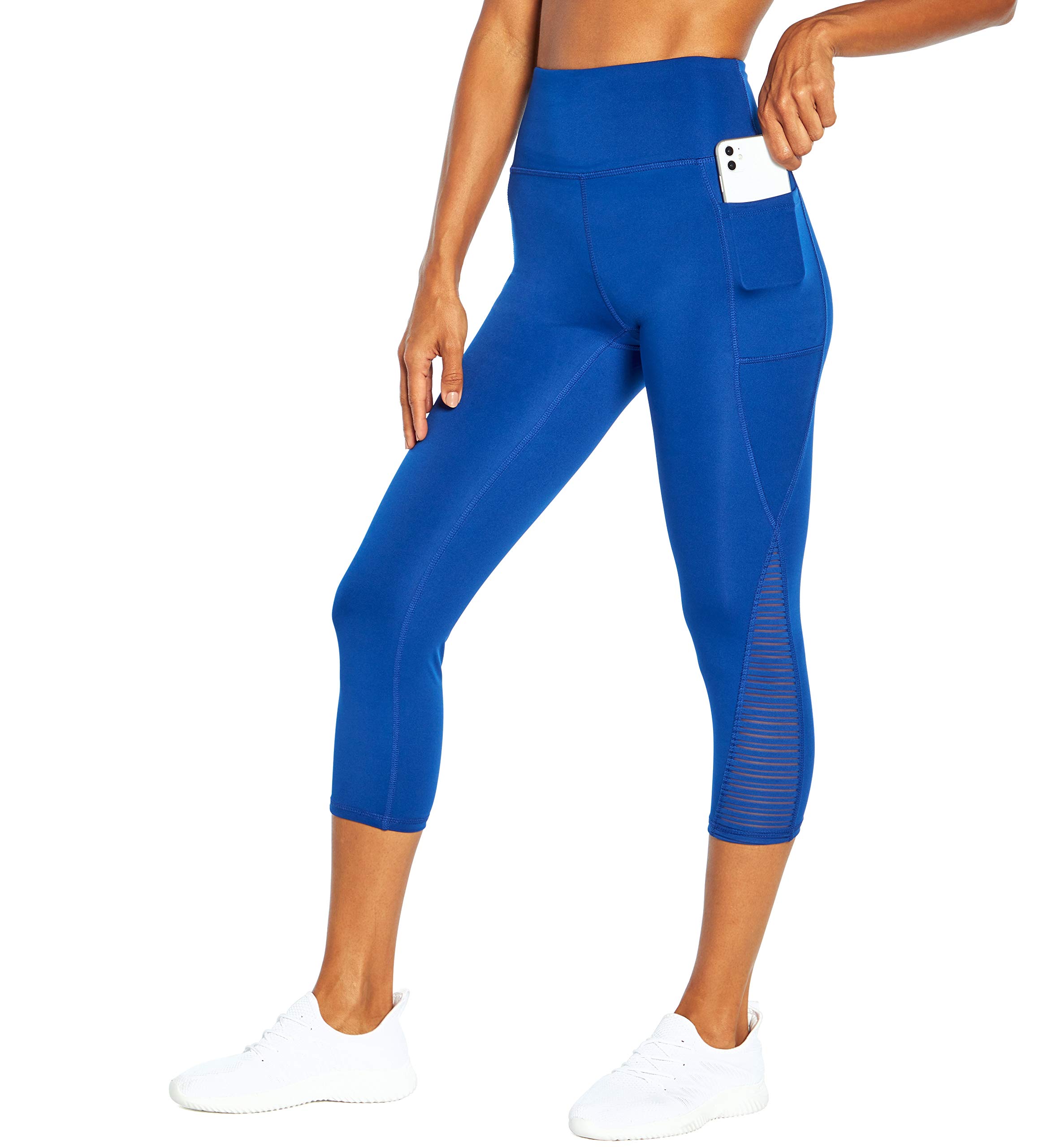 Bally Total Fitness Women's Kendra High Rise Pocket Mid-Calf Leggings - Workout, Yoga & Running Compression Pants for Active Lifestyle