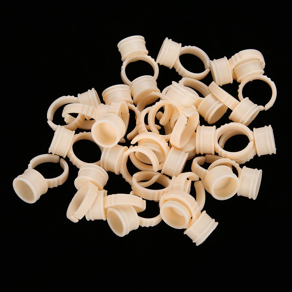 100-Piece Disposable Silicone Ring Glue Holders & Ink Cups - Pigment Containers for Eyelash Extensions, Makeup Tools, Eyebrow Tinting - Perfect for Salon Professionals & DIY Beauty Enthusiasts