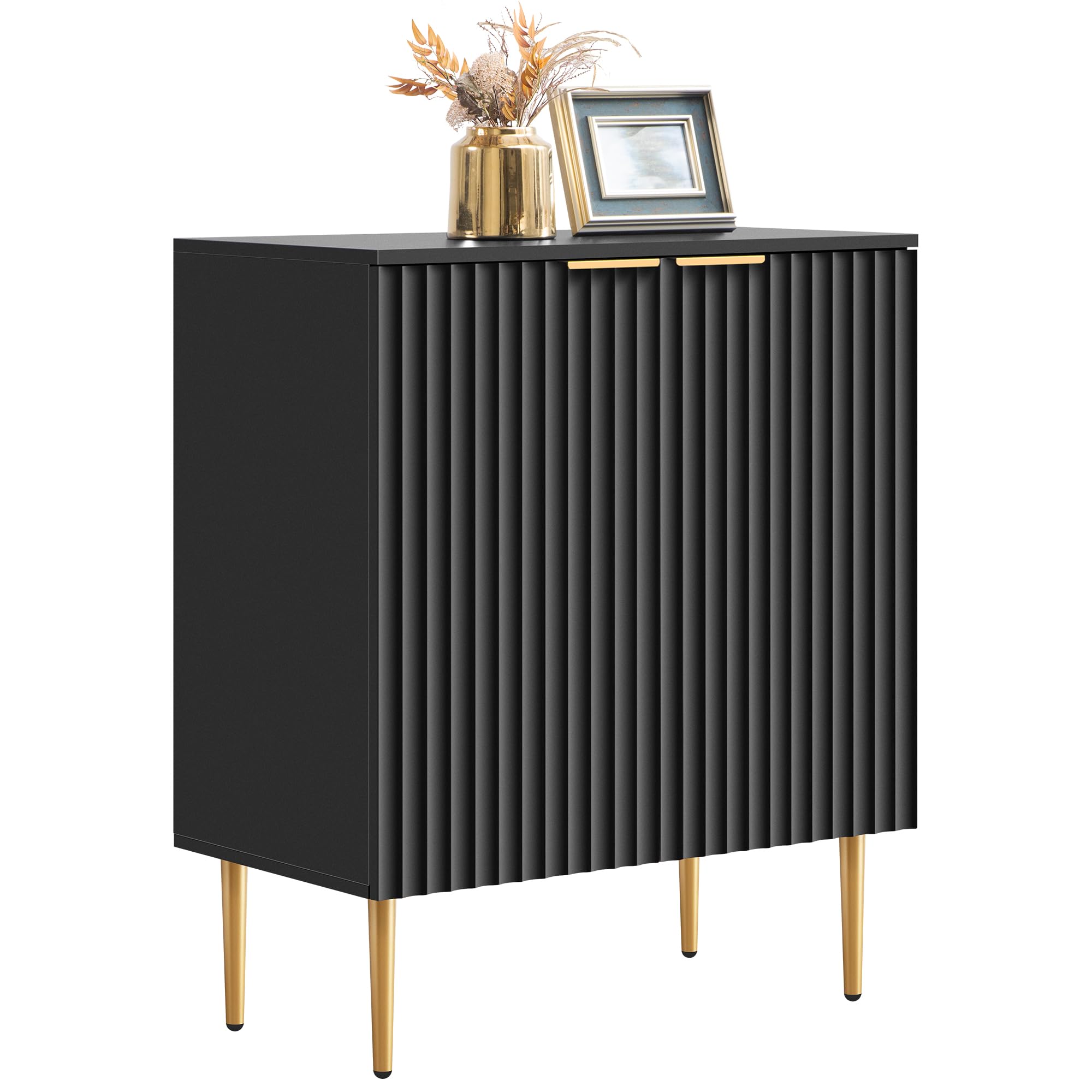 Modern SICOTAS Sideboard Buffet Storage Cabinet with Doors & Adjustable Shelf - Black Accent Credenza for Kitchen, Living & Dining Room | Coffee Bar Console, Entryway Organizer | Perfect for Home Decor & Entertaining Guests