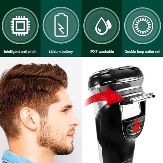 Best Electric Shavers for Men - Powerful Cordless Rechargeable Wet/Dry Beard Trimmer with LCD Display & Charging Base - Perfect for Travel, Home, and Office Use