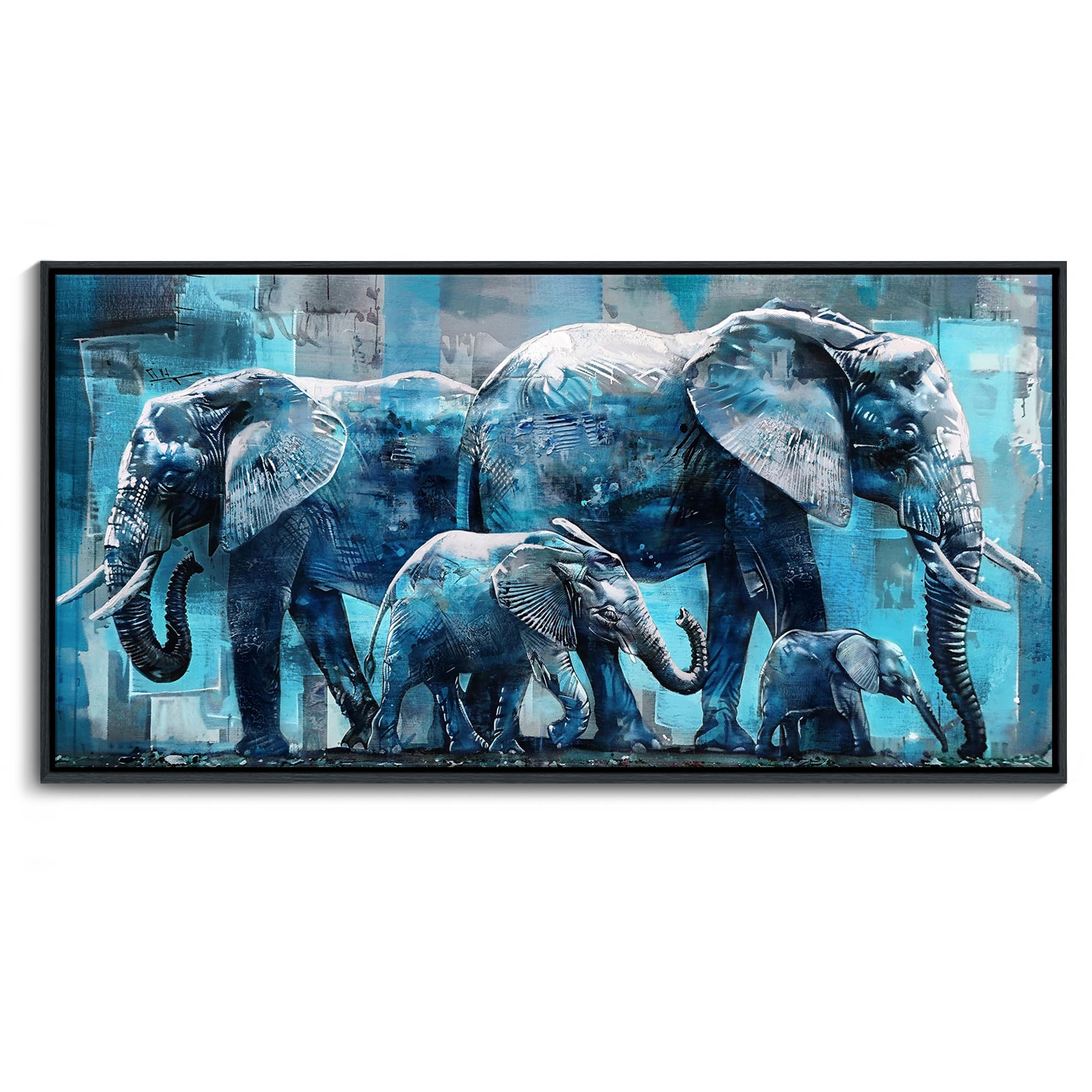 Elephant Canvas Wall Art - Large 20x40 Inches Framed Animal Print for Living Room, Bedroom & Office Decor | Perfect for Modern Home & Office Interior Design