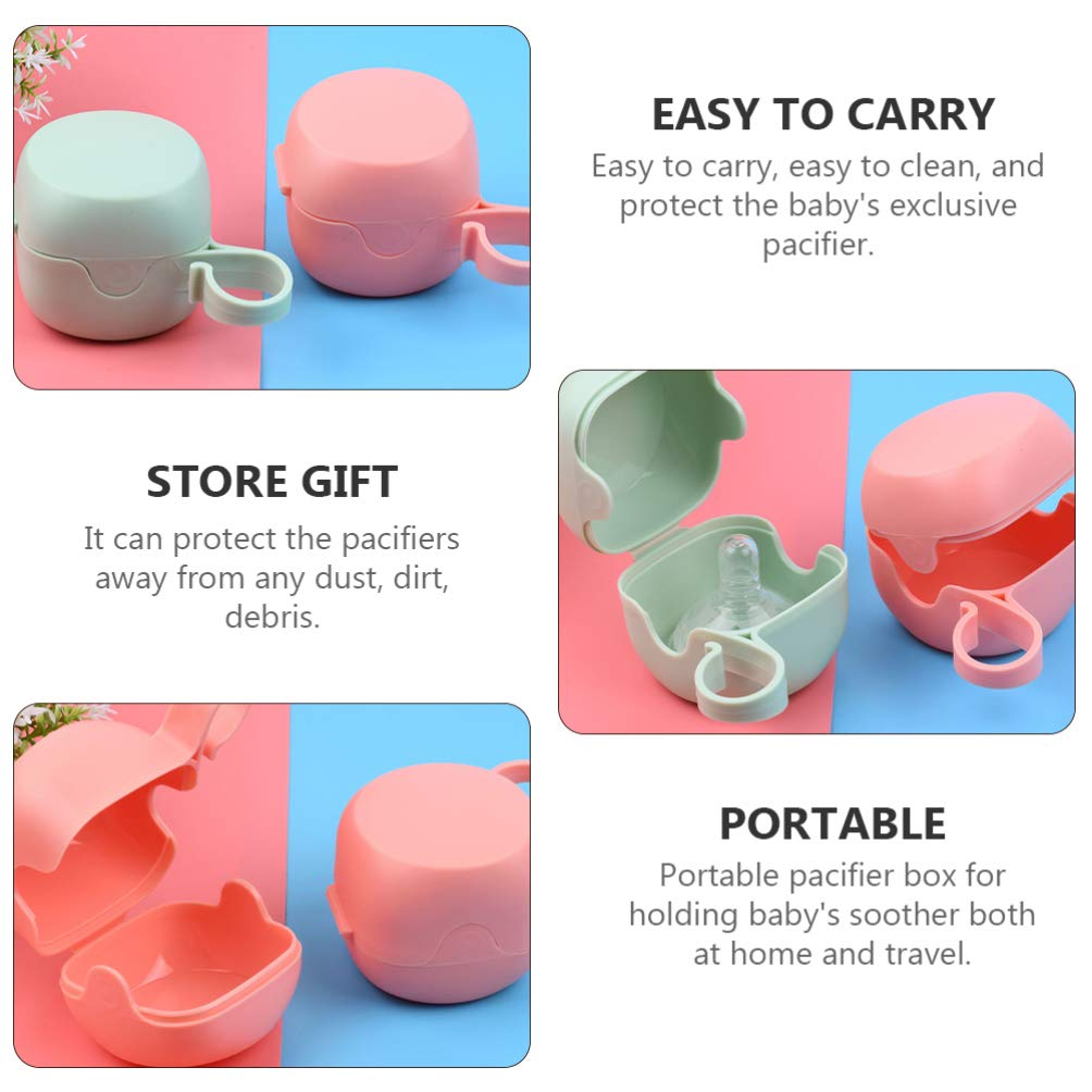 Hemoton 4-Piece Pacifier Storage Box Set - BPA-Free Pacifier Cases, Travel Container & Dust Cover Holder - Perfect for Daycare, Travel & Home Organization