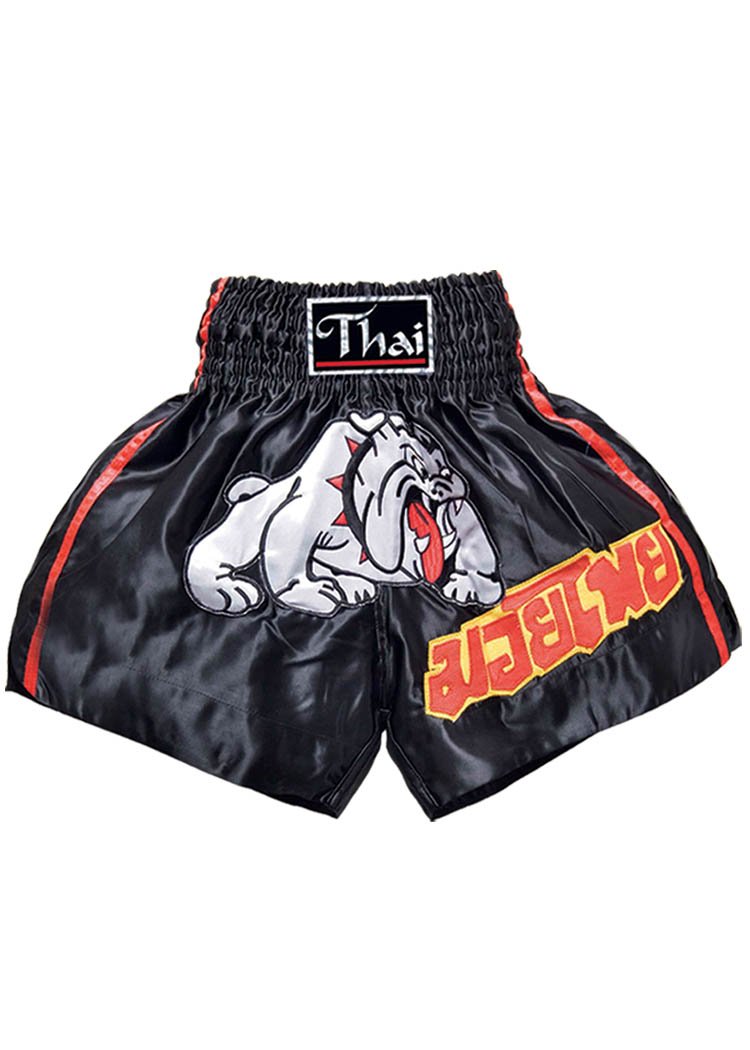 Premium Woldorf Muay Thai Shorts - Embroidered Dog Design | Size M | Breathable Martial Arts & Kickboxing Training Shorts | Ideal for MMA, Grappling, Fitness & Combat Sports Training