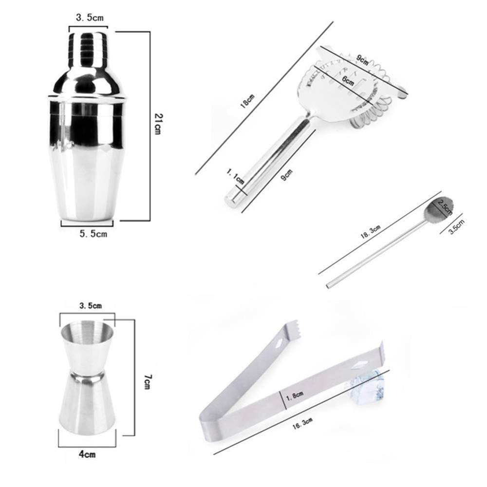Premium 5-Piece Stainless Steel Cocktail Making Set - Bar Tools Kit for Mixing, Shaking & Serving - Perfect for Home Bars, Parties & Professional Bartenders