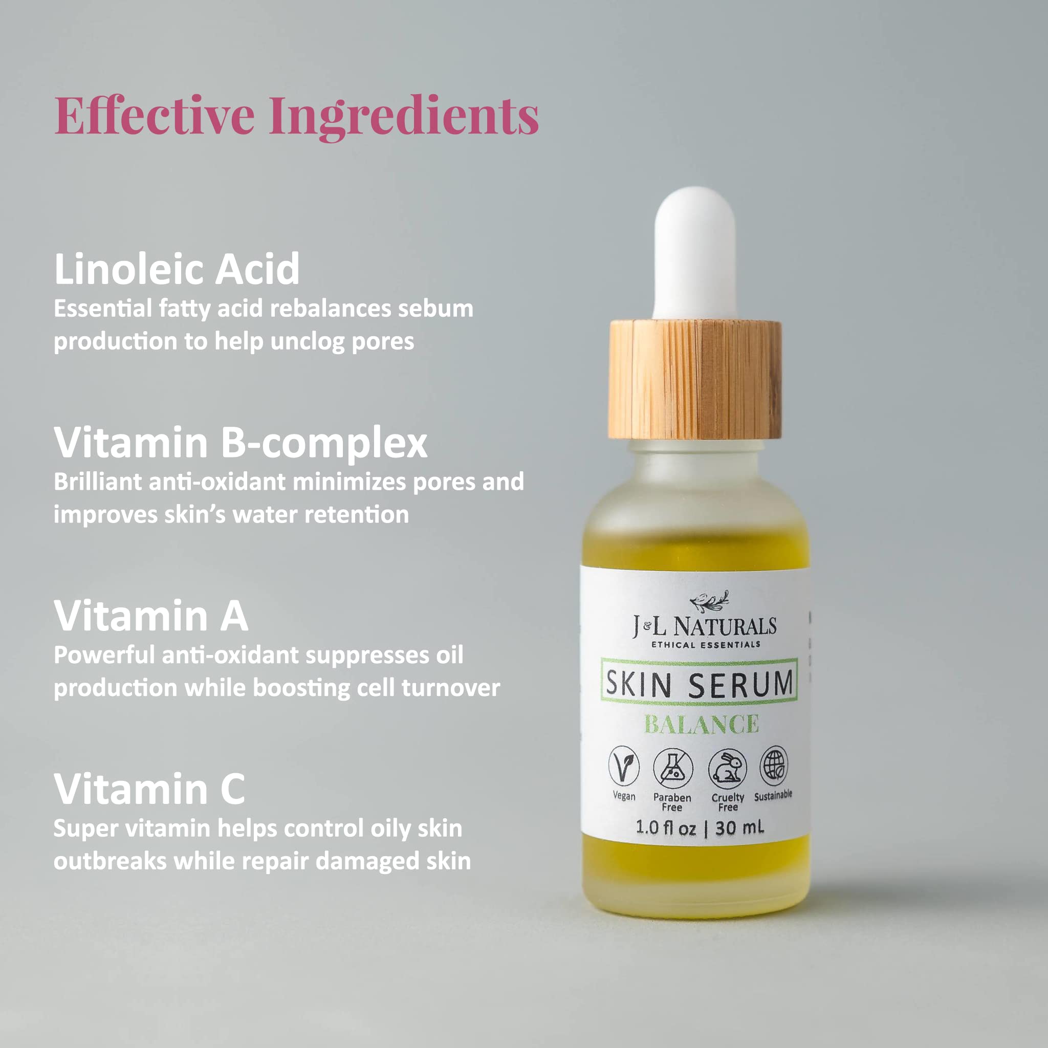 J&L Naturals Organic Face & Body Oil - Jojoba, Grapeseed & Sunflower Oil Blend for Oily, Sensitive, Dry, Combination & Mature Skin - 1 Fl Oz (5 Pack) - Hydrates, Nourishes & Balances Skin - Perfect for Daily Skincare Routine & Nighttime Moisturizing