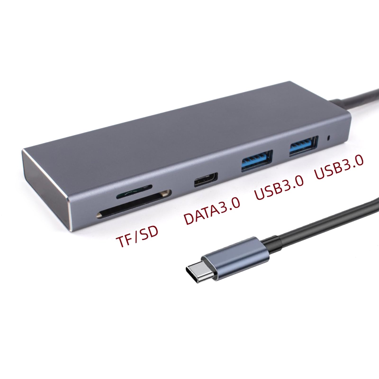 YIGZYCN 5-in-1 USB C Hub Adapter with USB 3.0 Ports, SD/TF Card Reader - Aluminum USB-C Docking Station for MacBook Pro/Air, iPad Pro, Chromebook - Perfect for Office Work, Travel & Home Use