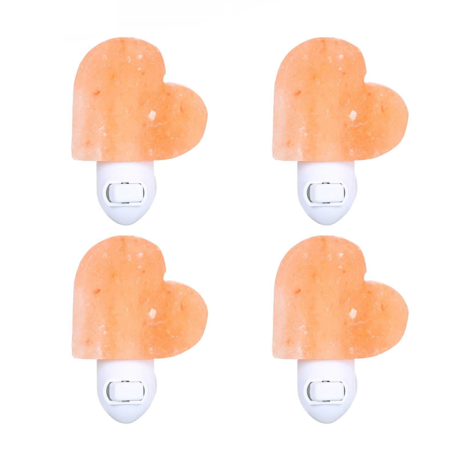 Himalayan Salt Wall Lamp - Natural Hand Carved Crystal Salt Night Light with Air Purifying, ETL Certified 360° Rotatable Plug, 15W Bulb (4 Pack) - Perfect for Bedroom, Yoga Studio & Relaxation Spaces