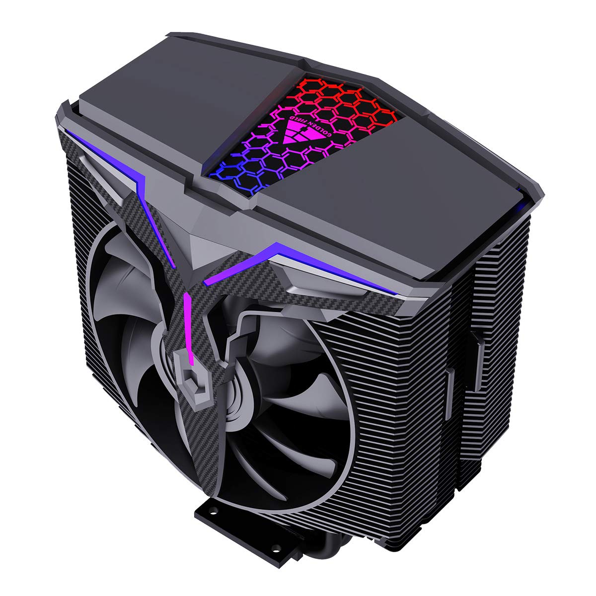GOLDEN FIELD F04 CPU Cooler with 4 Heat Pipes - High Performance Cooling Fan for Intel/AMD Processors - Perfect for Gaming PCs and Workstations