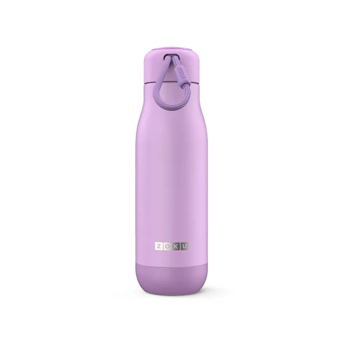 Zoku 500ml Stainless Steel Water Bottle - Insulated, Leak Proof, BPA Free - Perfect for Gym, Hiking & Outdoor Activities