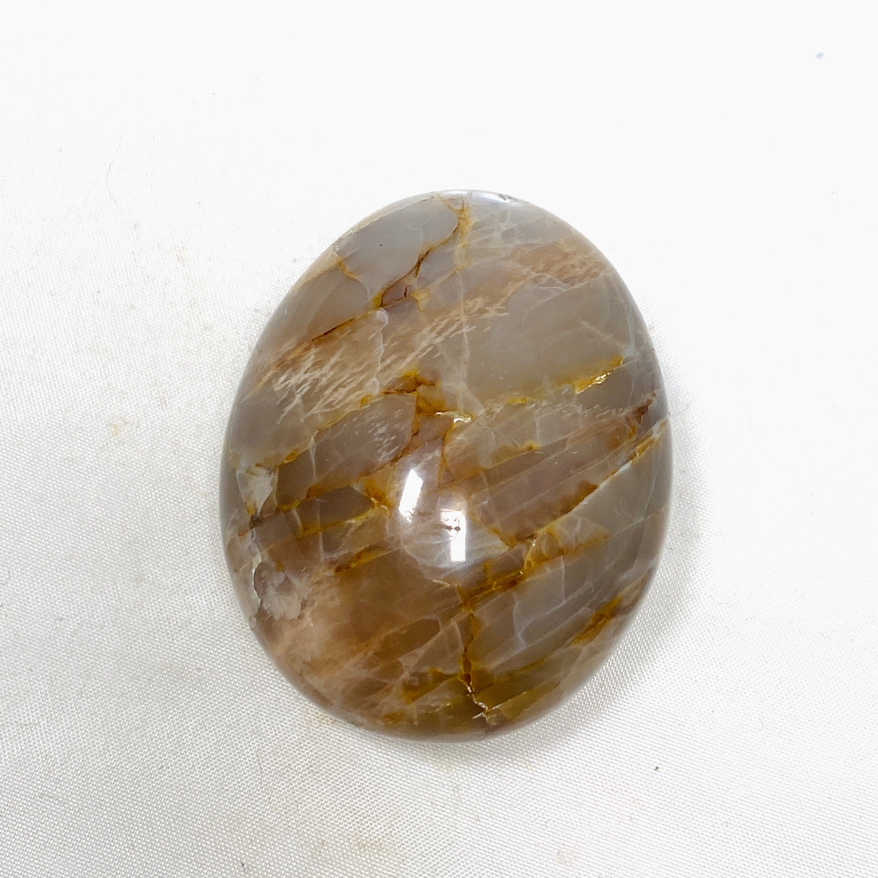 Natural Peach Moonstone Palm Stone - Healing Crystal for Stress Relief & Meditation - Perfect for Reiki, Yoga & Spiritual Practices
