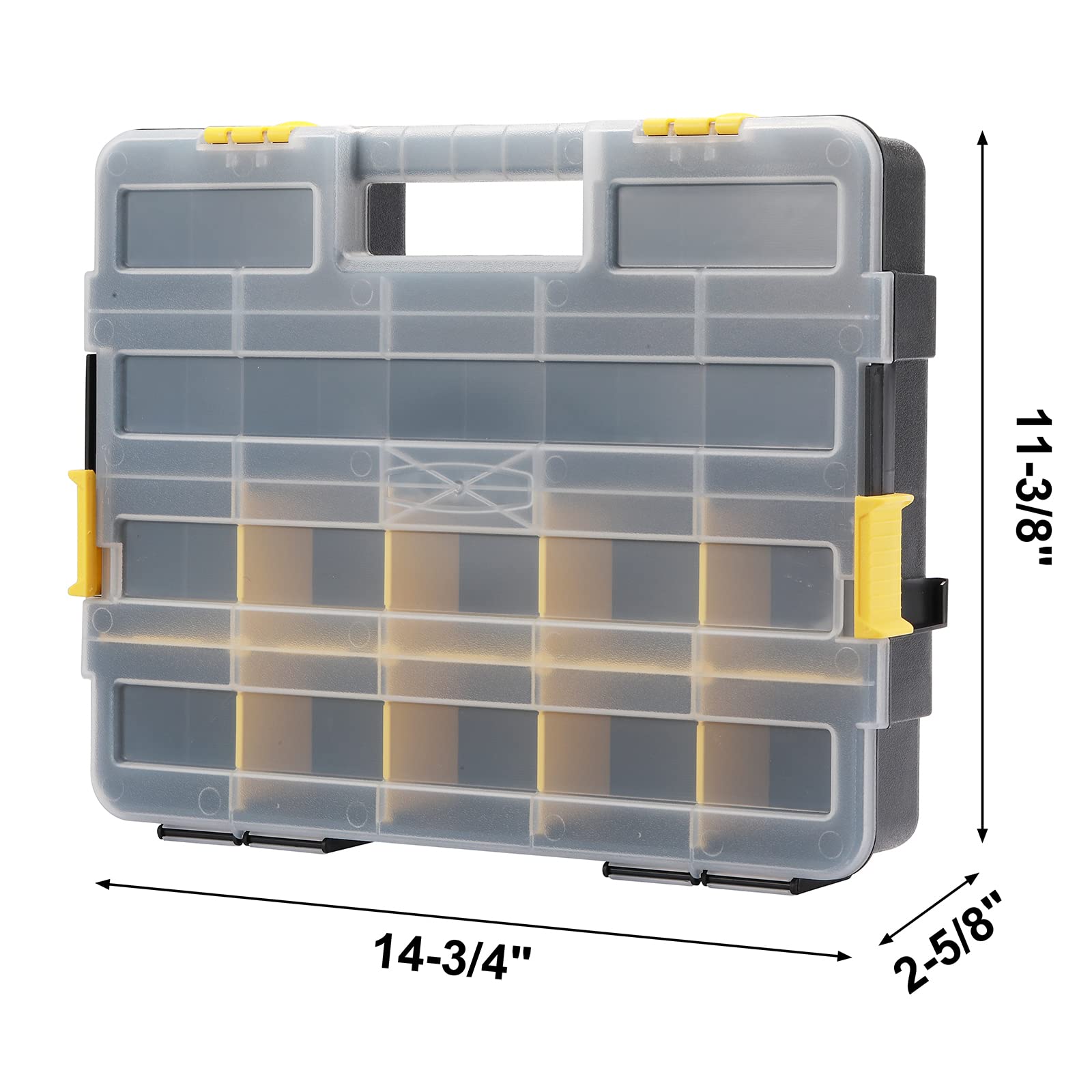 Mayouko Stackable Plastic Toolbox Organizer - Interlocking Small Parts Storage with Compartments for Screws, Nails & Hardware (2-Piece Set) - Perfect for Garage, Workshop & DIY Projects