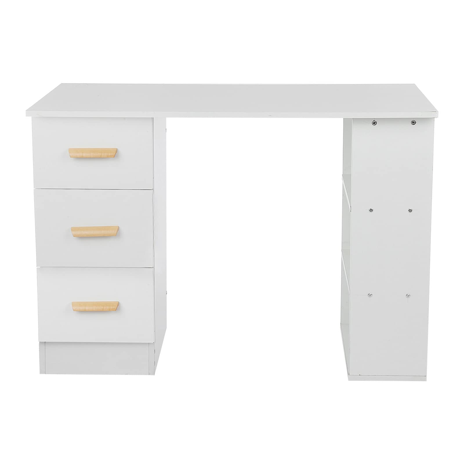 Ergonomic White Home Office Computer Desk with Drawers - Compact Study Desk for Dorm, Small Spaces & Workstations - Perfect Gift for Women & Students (One Size) - Ideal for Remote Work, Online Classes & Home Office Setup
