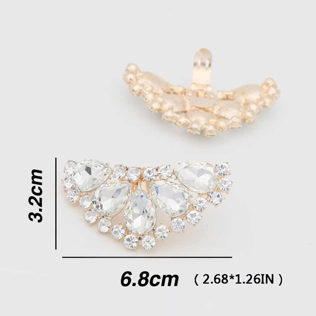 2 Pairs Detachable Rhinestone Shoe Clips - Elegant Metal Buckle Decor for Women's High Heels & Sandals | Perfect for Weddings, Parties and Special Occasions