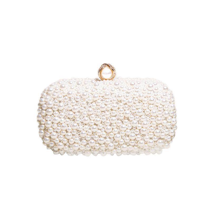 Elegant Pearl-Embellished Evening Clutch Bag for Women - Perfect for Dinner Parties, Weddings & Formal Events