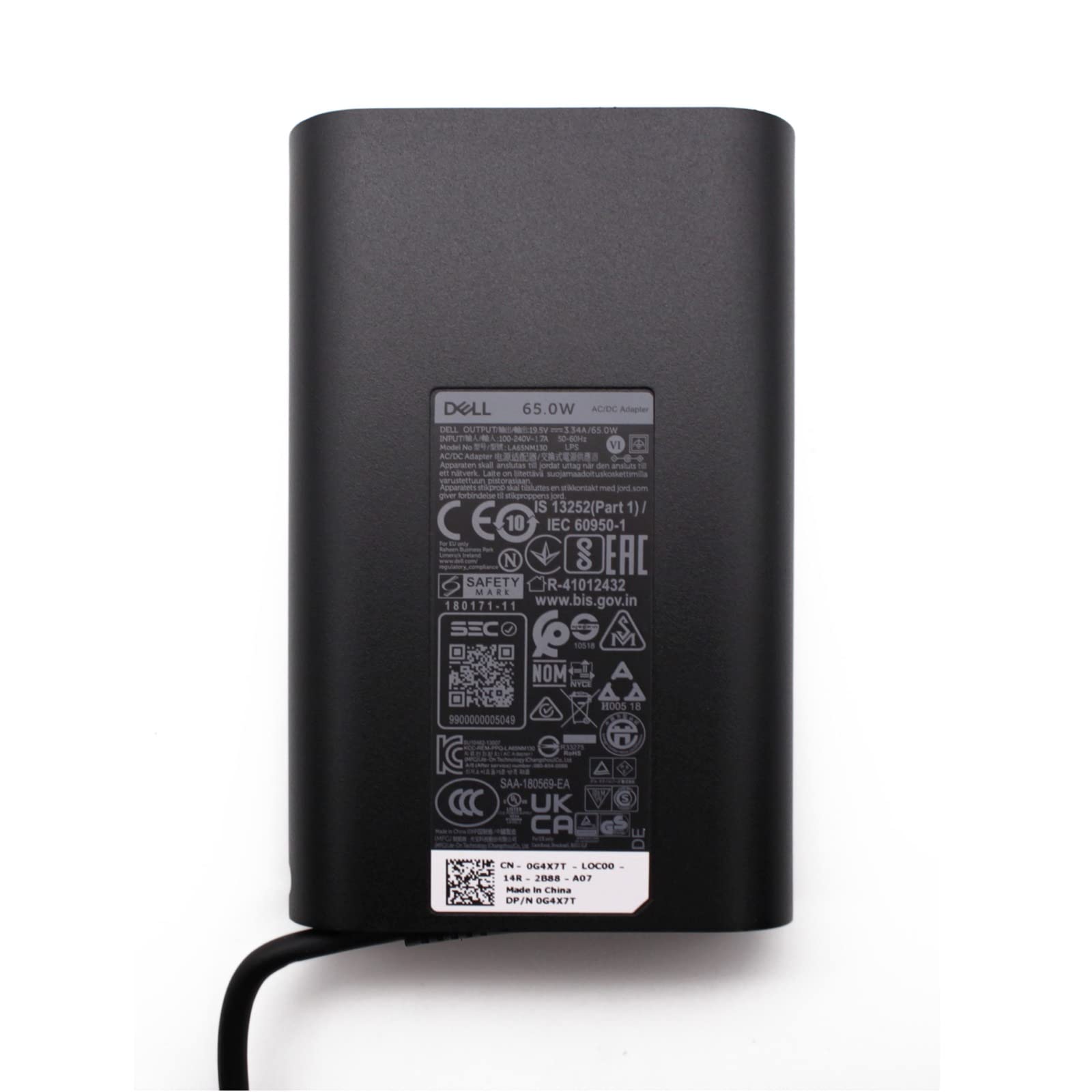 Original Dell Latitude E7450 Laptop Charger 65W 19.5V 3.34A AC Adapter with UK Power Cord - Fast Charging for Dell Latitude E7450, E7440, E7470 | Home Office & Travel Use
