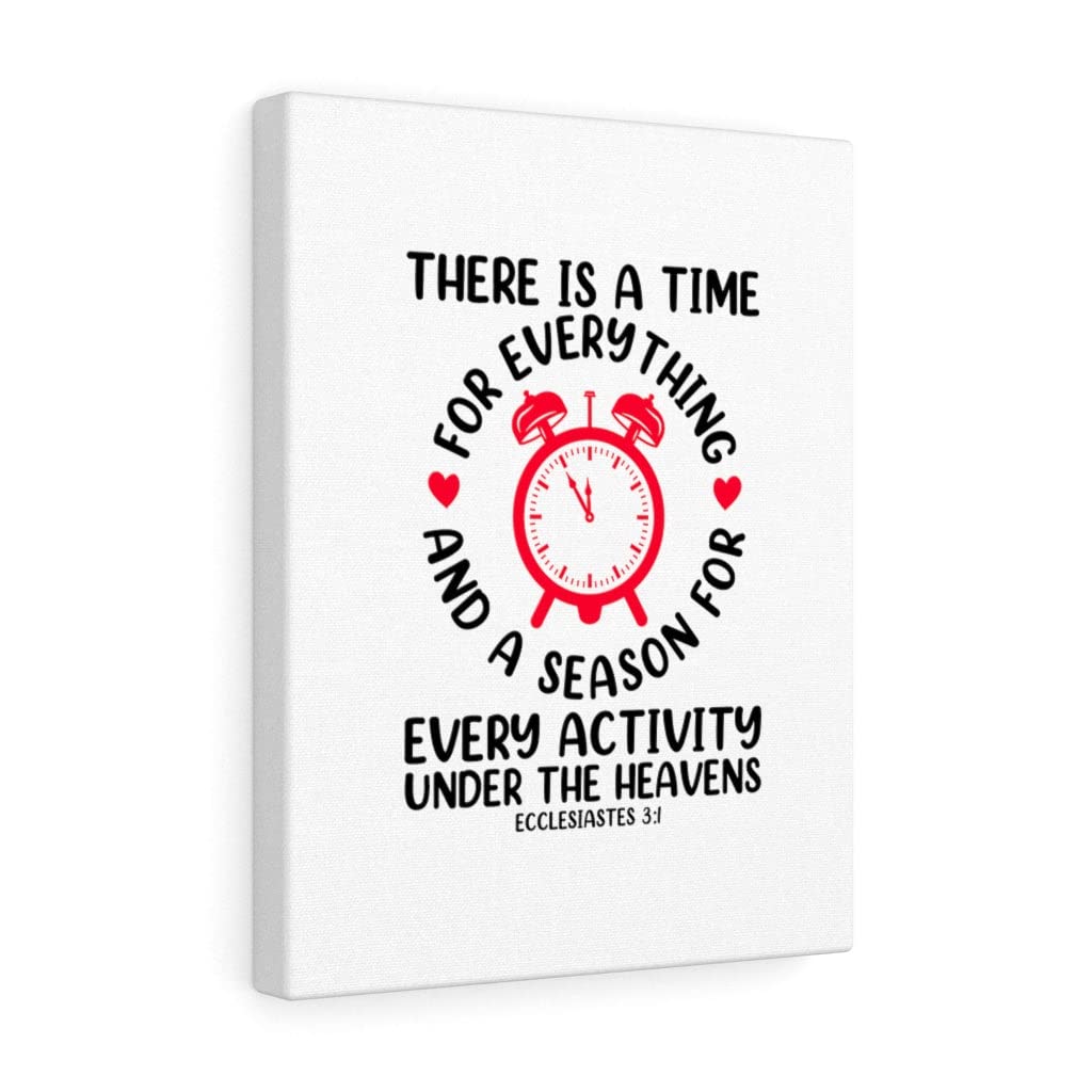 Christian Wall Art - Ecclesiastes 3:1 Bible Verse Print 'A Time for Everything' - Scripture Wall Decor for Home, Office & Church - Ready to Hang Inspirational Gift for Weddings, Baptisms & Housewarming
