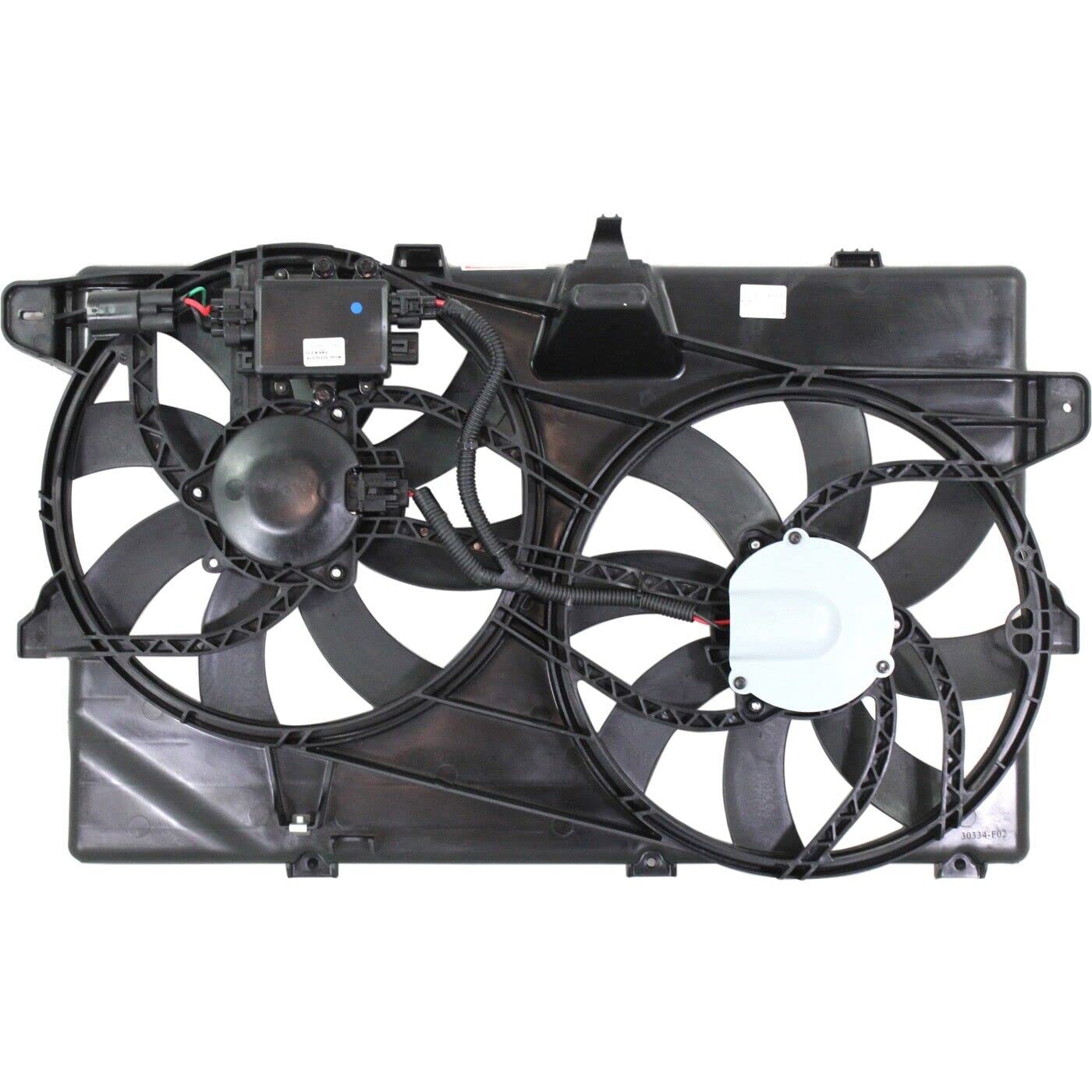 Direct Replacement Front Radiator Fan Assembly with Controller for 2007-2014 Ford Edge & 2007-2015 Lincoln MKX - V6 Engine Cooling System Upgrade - Perfect for Overheating Prevention & Summer Driving