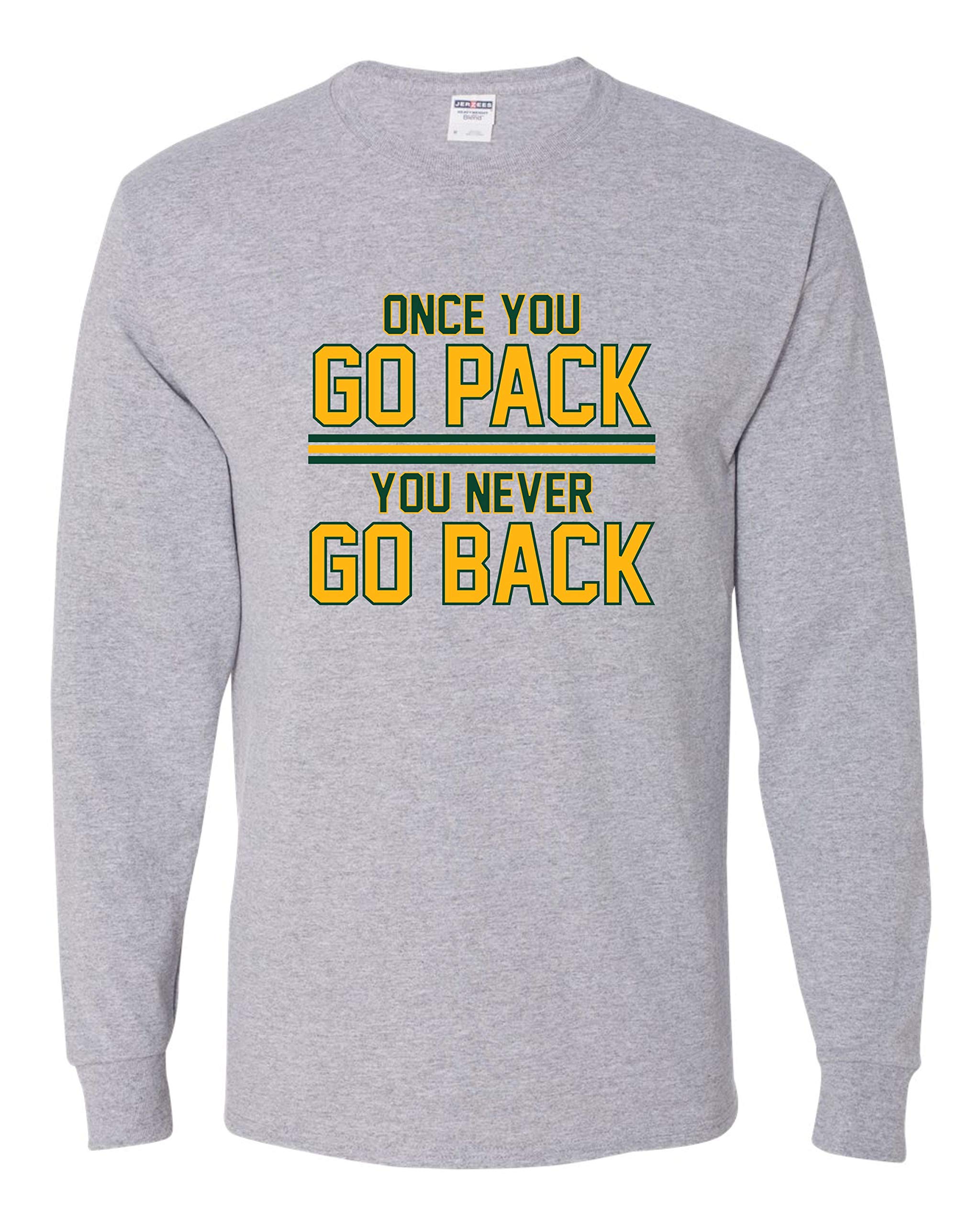 Squatch King Threads 'Once You Go Pack You Never Go Back' Men's Long Sleeve Graphic T-Shirt - Comfortable Casual Wear for Outdoor Adventures & Fan Gear