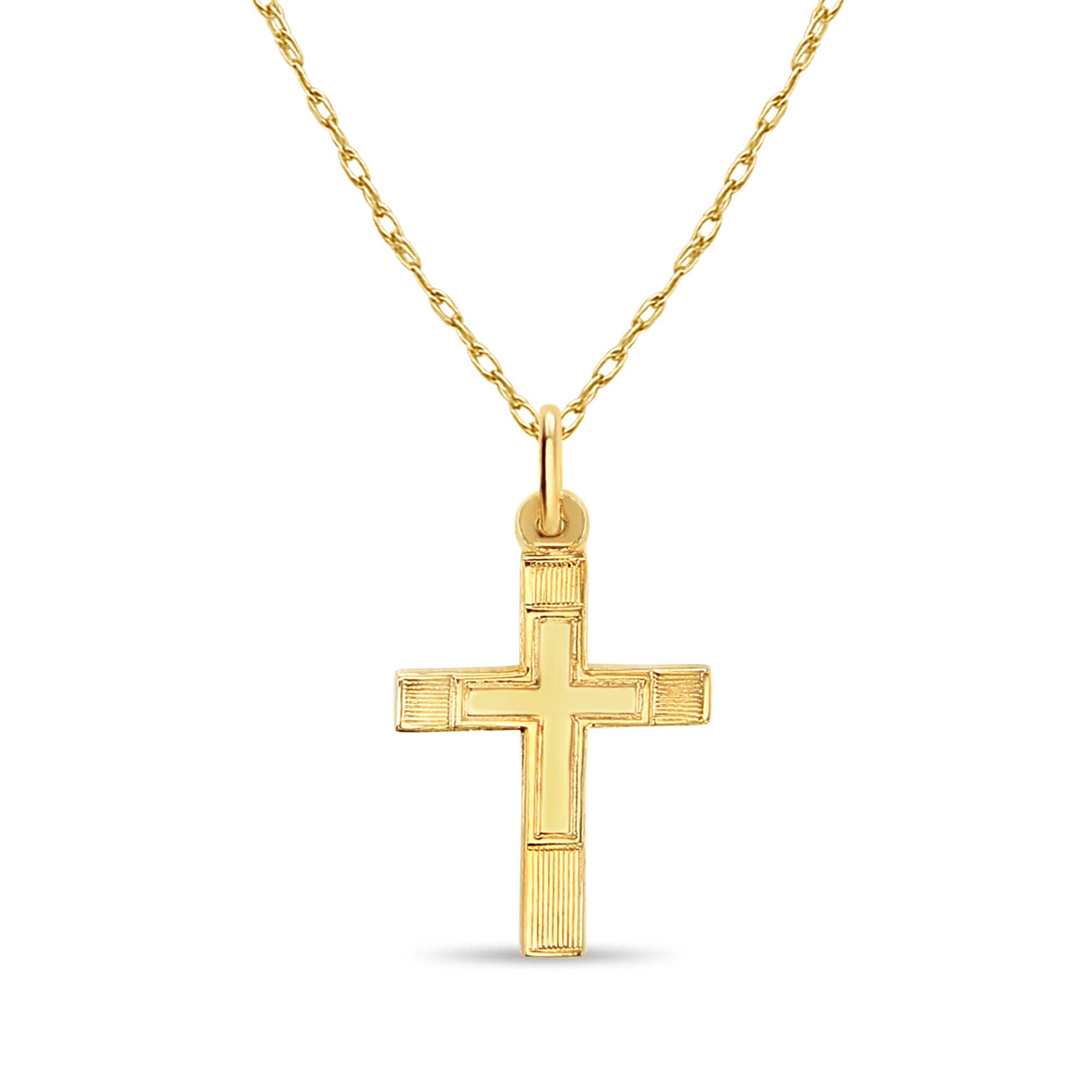 14K Yellow Gold Small Cross Pendant - Elegant Religious Jewelry for Women, Perfect for Gifts, Baptism, Weddings & Everyday Wear