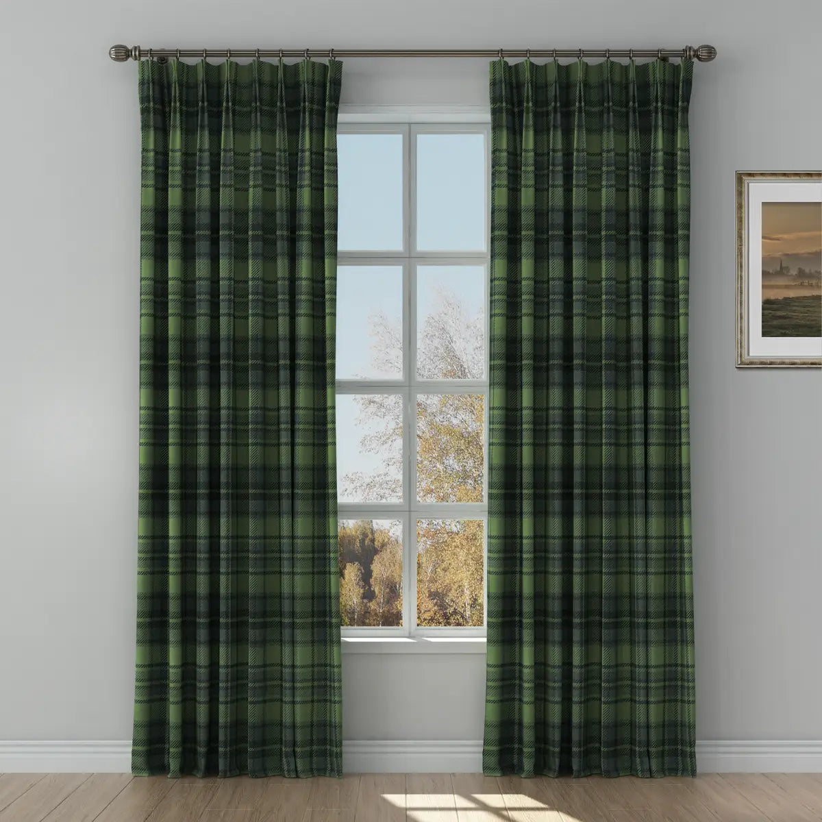 Elegant Sara Le Print Linen Drapery Pleated Curtains - Soft Textured Window Treatments for Living Room & Bedroom Decor