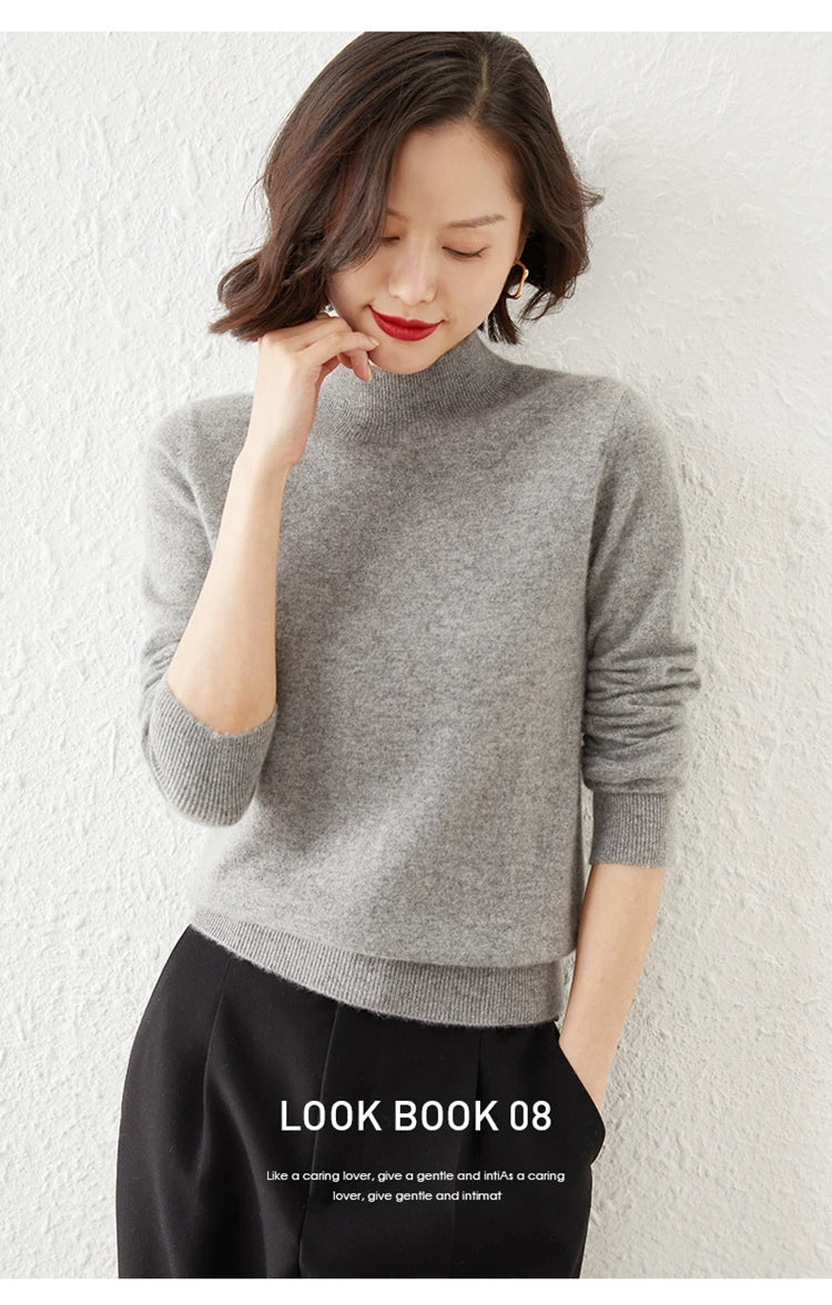 Warm Long Sleeve Pullover Sweater for Women - Cozy Knitwear for Fall & Winter - Perfect for Casual Outfits and Layering