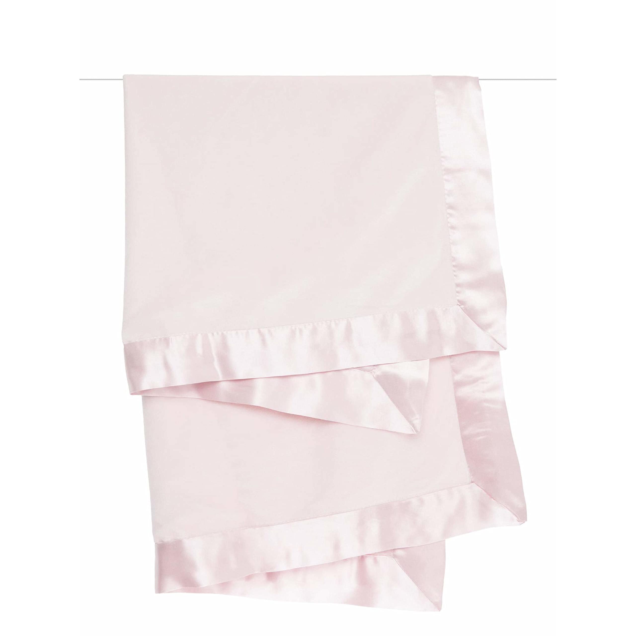 Little Giraffe Baby Blanket - Ultra Soft Velvet Blanket with Luxurious Satin Trim - Perfect for Strollers, Swaddling & Nursery - Newborn Essentials & Baby Shower Gift - 29x35 Inches - Pink