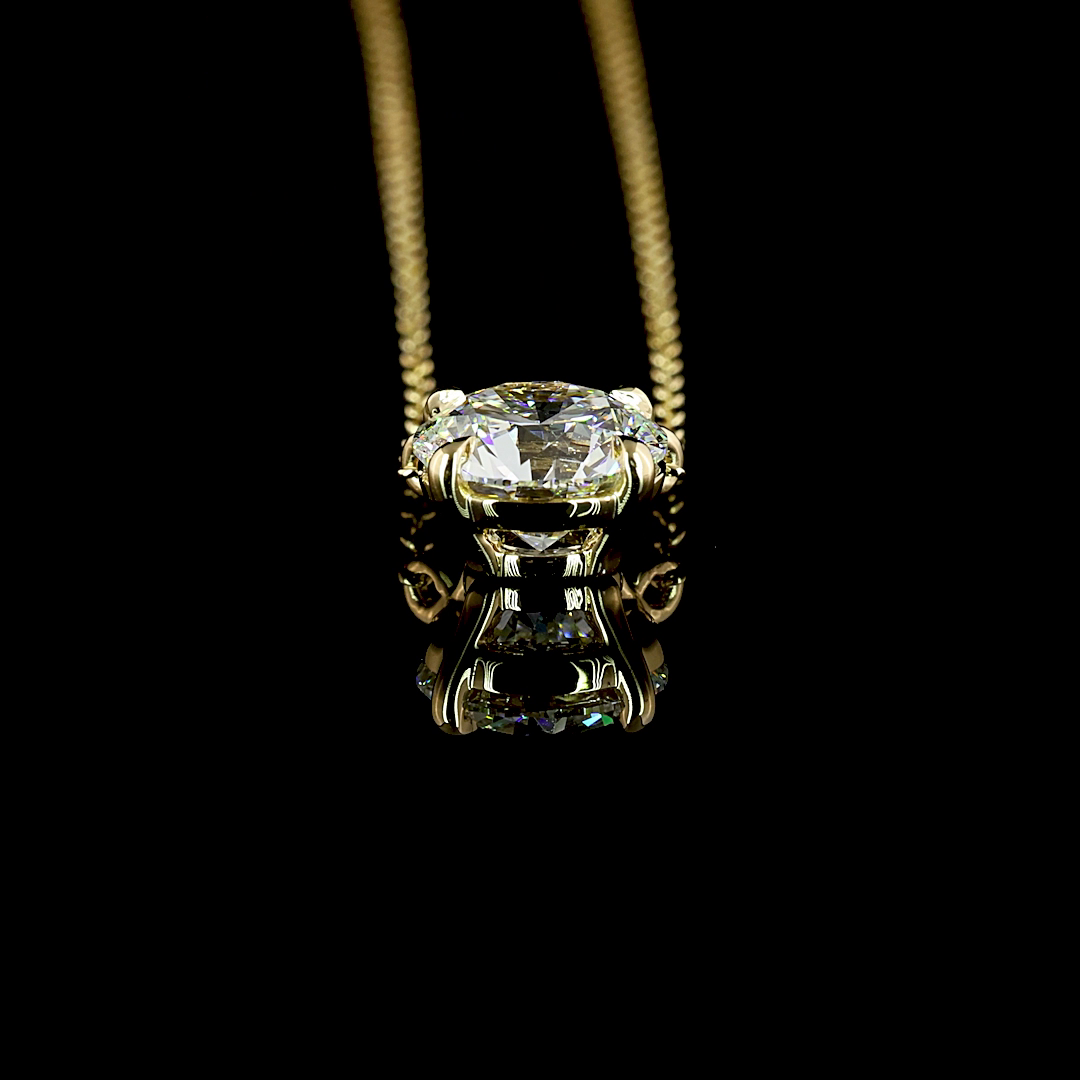 1.06 Carat Lab Grown Round E VVS2 Diamond Solitaire Pendant in 14K Yellow Gold - Perfect for Anniversary Gifts & Everyday Elegance