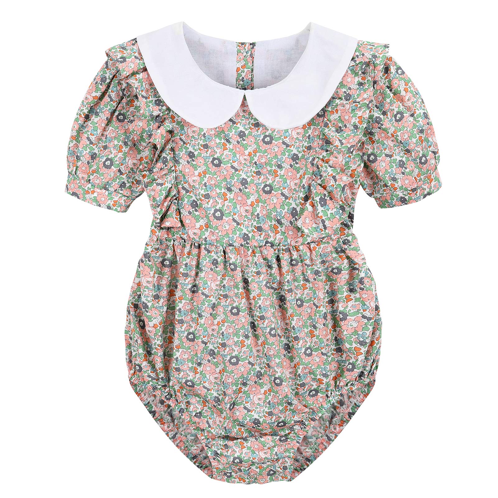 Arbag Baby Girls Romper - Ruffled Cotton Jumpsuit for Spring & Summer | Backcross Design | Perfect for Playdates, Outings & Photo Shoots