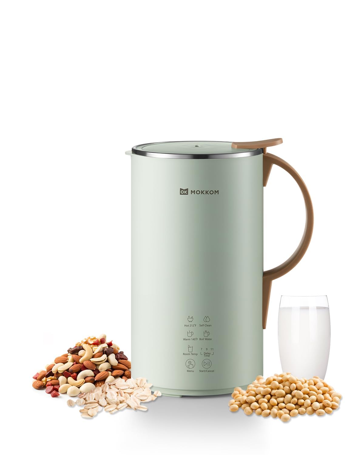 Automatic Nut Milk Maker 20oz - Homemade Almond, Oat, Coconut & Soy Milk Machine | Plant-Based Dairy-Free Beverage Maker with Delay Start, Boil Water & Self-Clean | Perfect for Vegan, Keto & Healthy Lifestyles (Green)