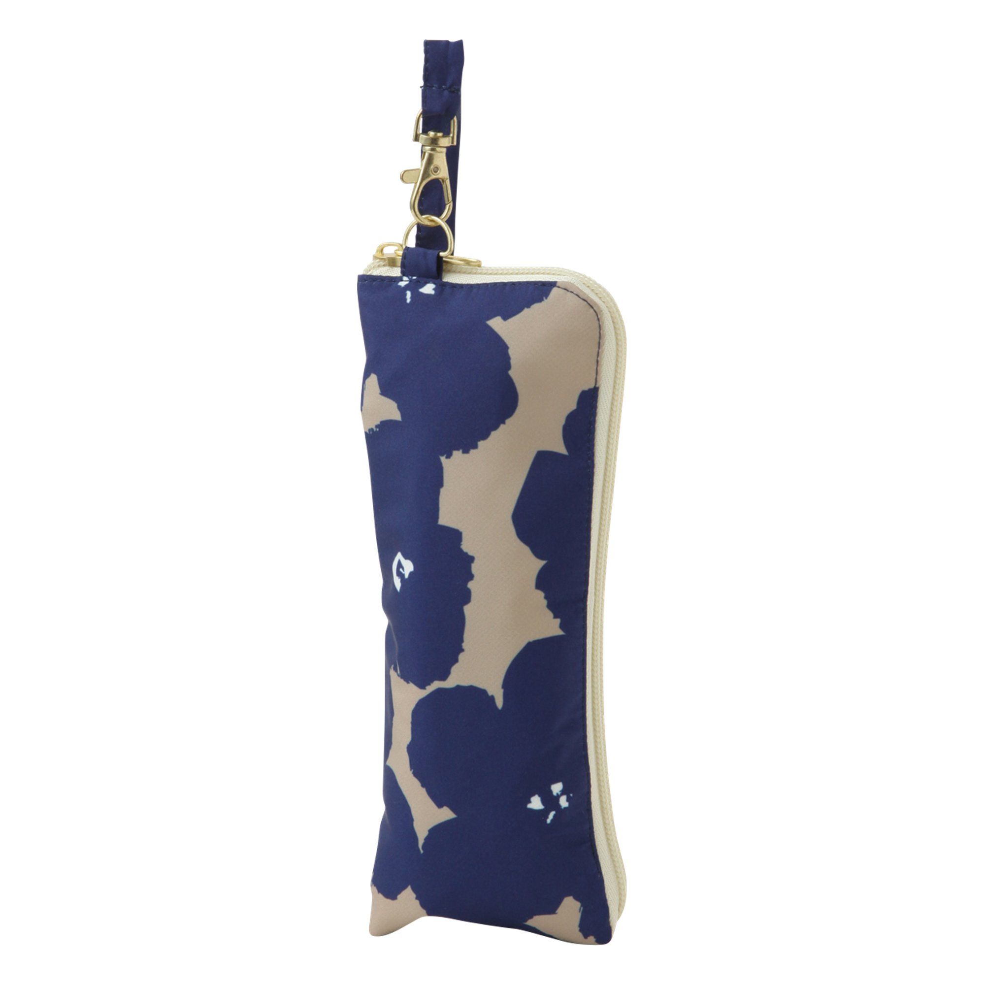 Stylish Hana Print Compact Umbrella in Navy Blue - Perfect for Rainy Days, Travel & Outdoor Events