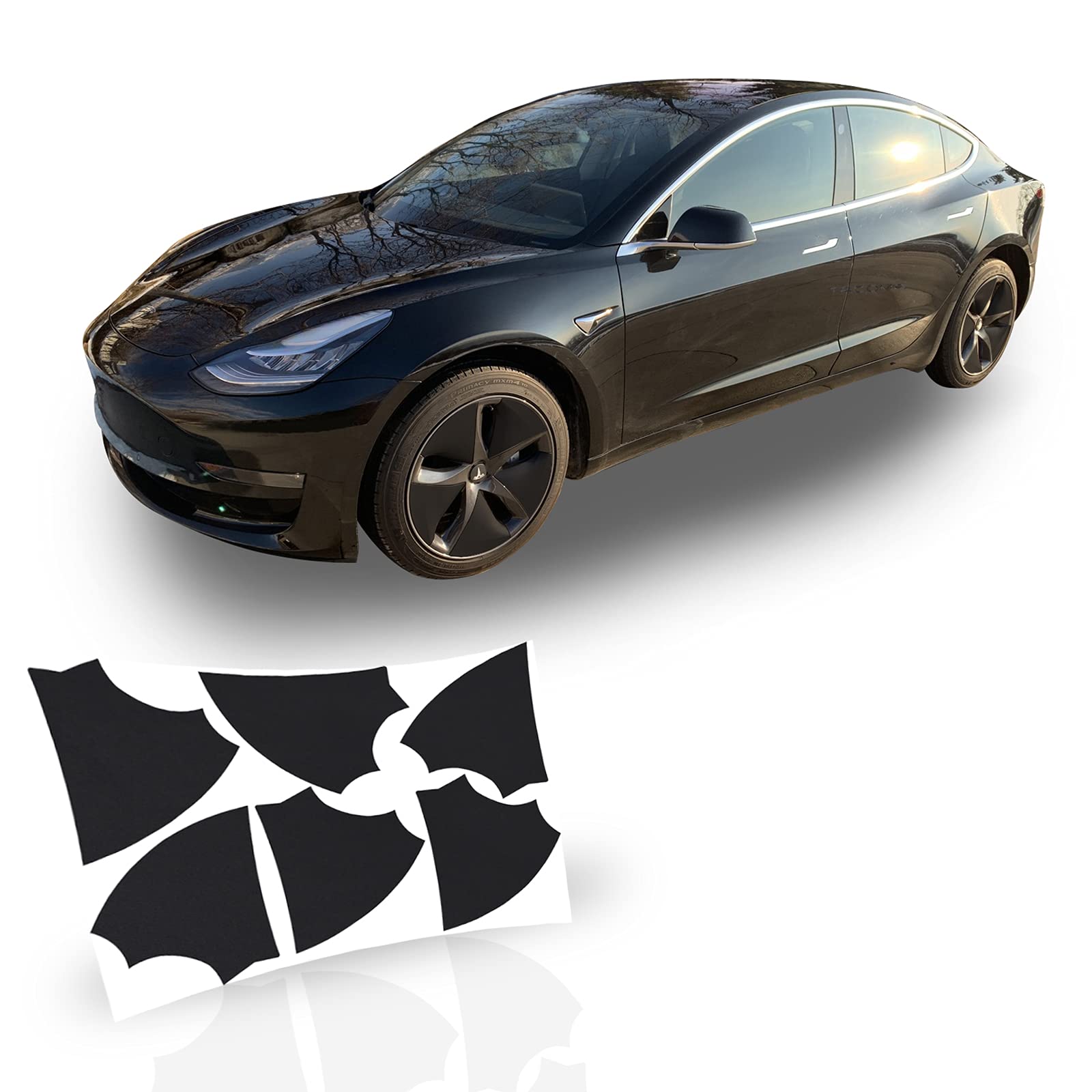 Premium Aero Wheel Vinyl Wrap Kit for Tesla Model 3 (2017-2020) - Glitter Gloss White Decal | DIY Car Styling & Customization Accessories | Perfect for Road Trips & Car Shows