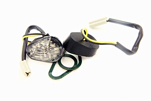 HTTMT MT224-008 Euro LED Flush Mount Turn Signal Lights - Clear Lens Compatible with 2006-2008 Yamaha YZF R1 R6 R6S Motorcycles | Durable Waterproof Indicators for Street Racing & Custom Bike Builds