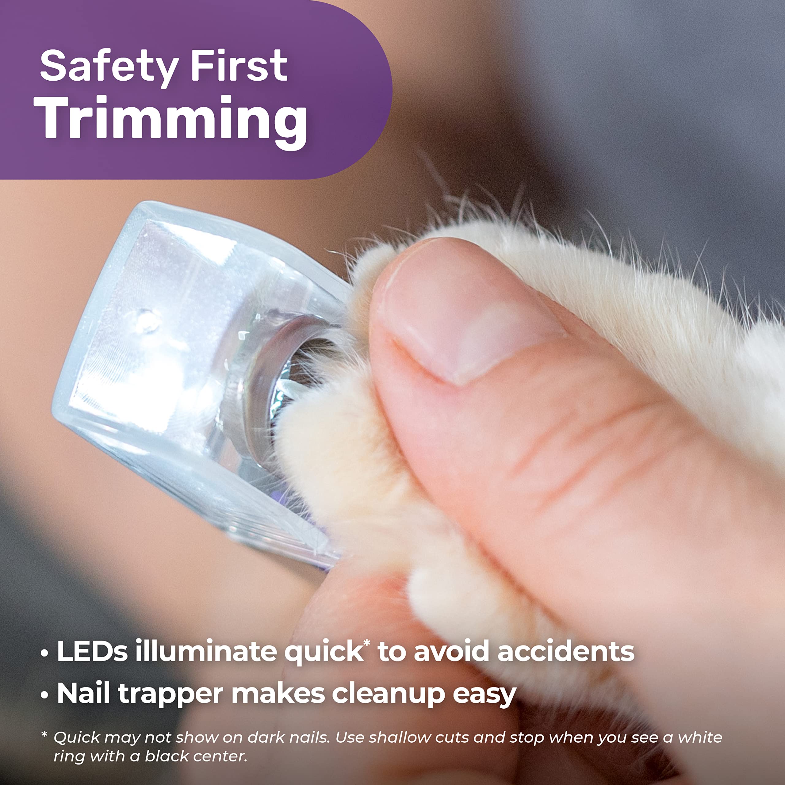 Hertzko LED Dog Nail Clippers for Large & Medium Dogs - Professional Pet Grooming Tool with Replacement Blade & Nail File - Safe Trimming for Dogs & Cats - Perfect for Home Pet Care & Paw Maintenance (Violet)