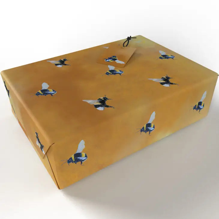 Bumble Bee Oil Wrapping Paper - Eco-Friendly Gift Wrap for Birthdays, Baby Showers & Spring Parties