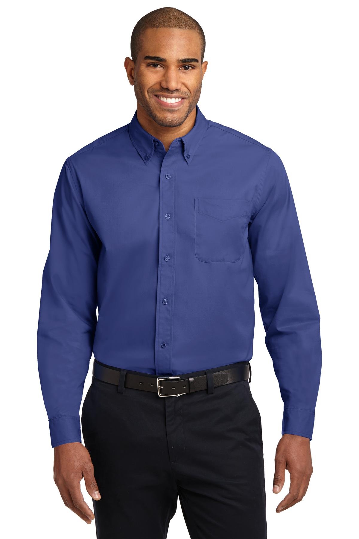 Port Authority Men's Tall Long Sleeve Easy Care Work Shirt - Comfortable Professional Office & Casual Wear for Business, Uniforms & Everyday Use