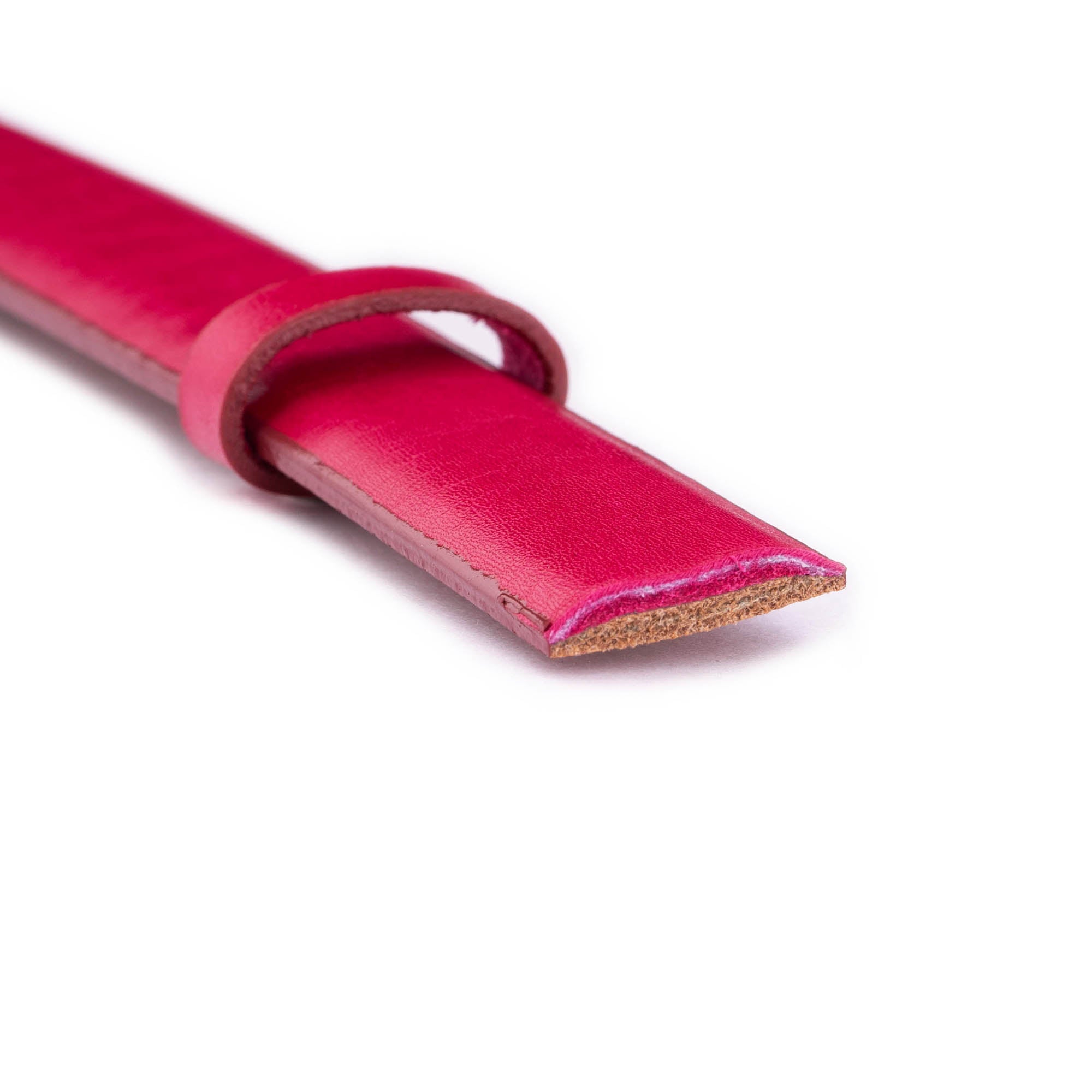 Premium Fuchsia Leather Women's Belt Strap - Replacement Buckle for Dunhill & Other Designer Belts | Perfect for Office, Casual & Formal Outfits