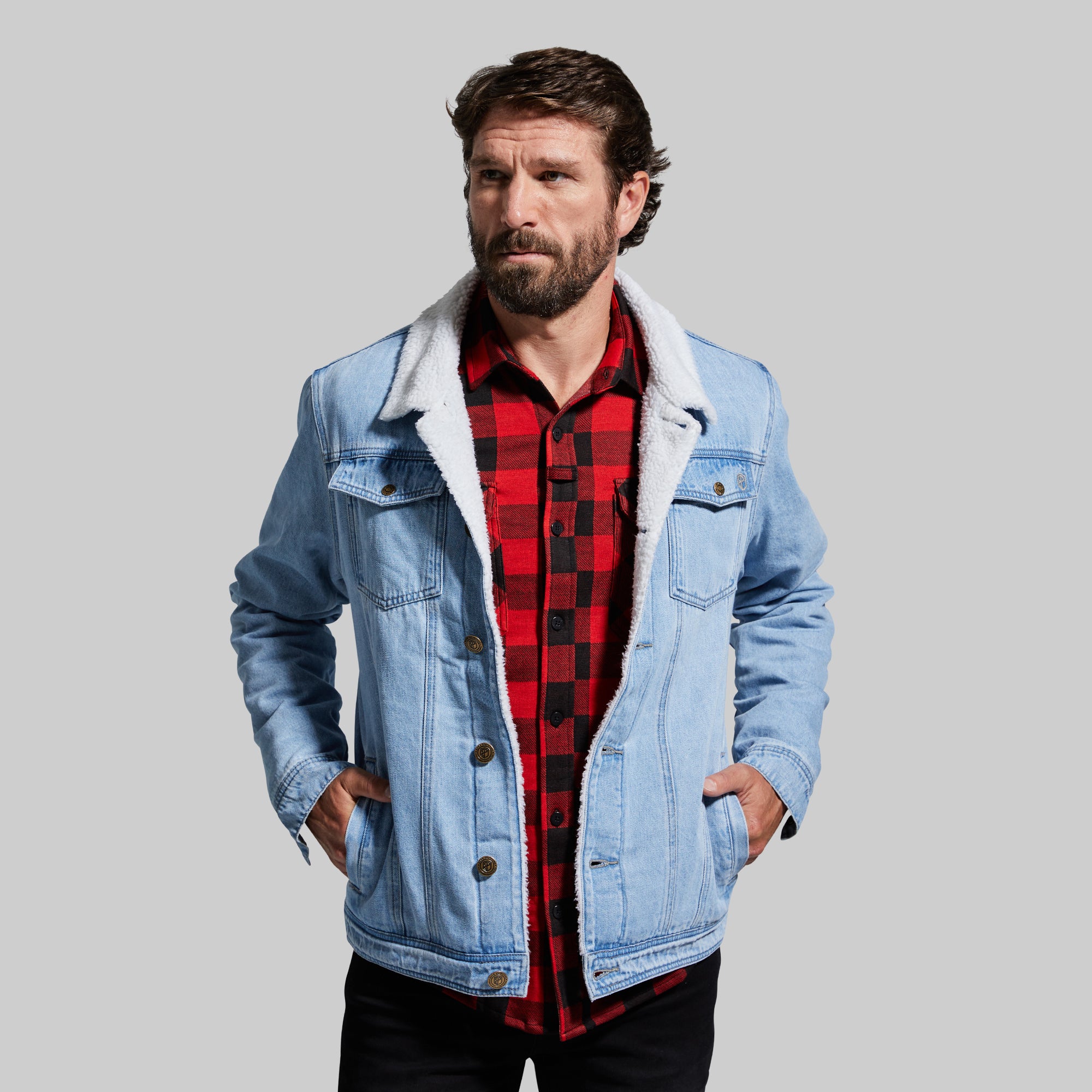 Men's Light Wash Pioneer Jacket with American Flag - Vintage Denim Outerwear for Casual Wear & Outdoor Adventures