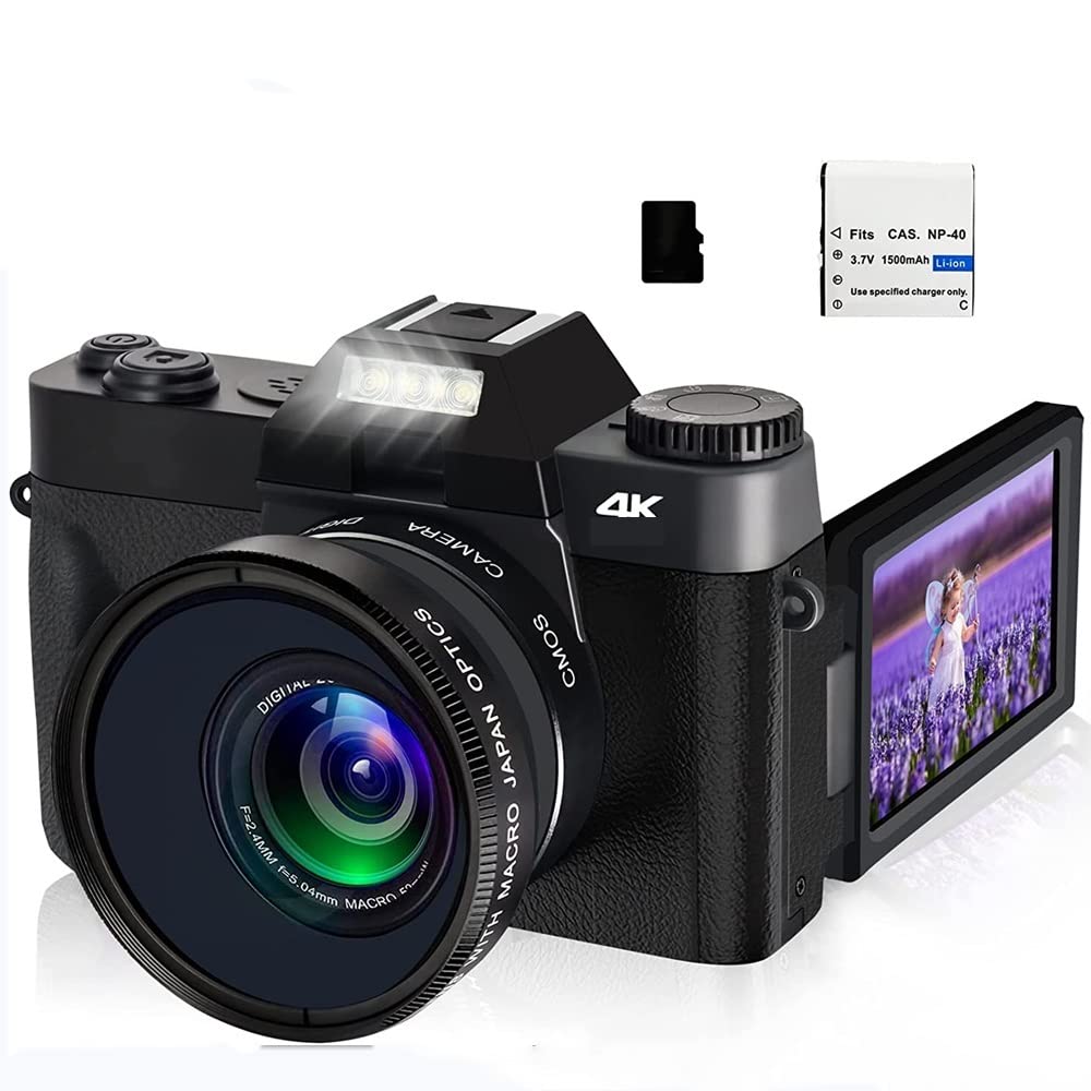 AUBEST 4K Video Camera Camcorder with 48MP Photography, 16X Digital Zoom, 3