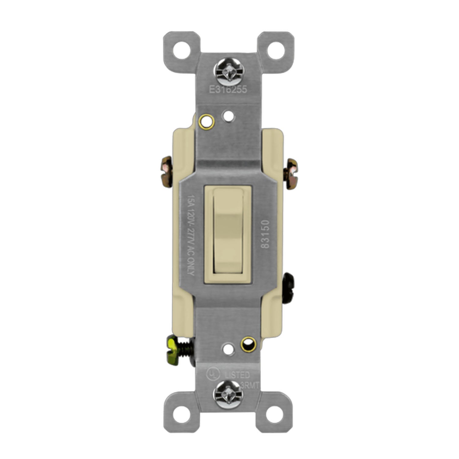 15 Amp Toggle Light Switch - 3-Way Ivory Rocker Switch for Home, Office & Commercial Lighting Control | Durable Electrical Wall Switch for Indoor Use