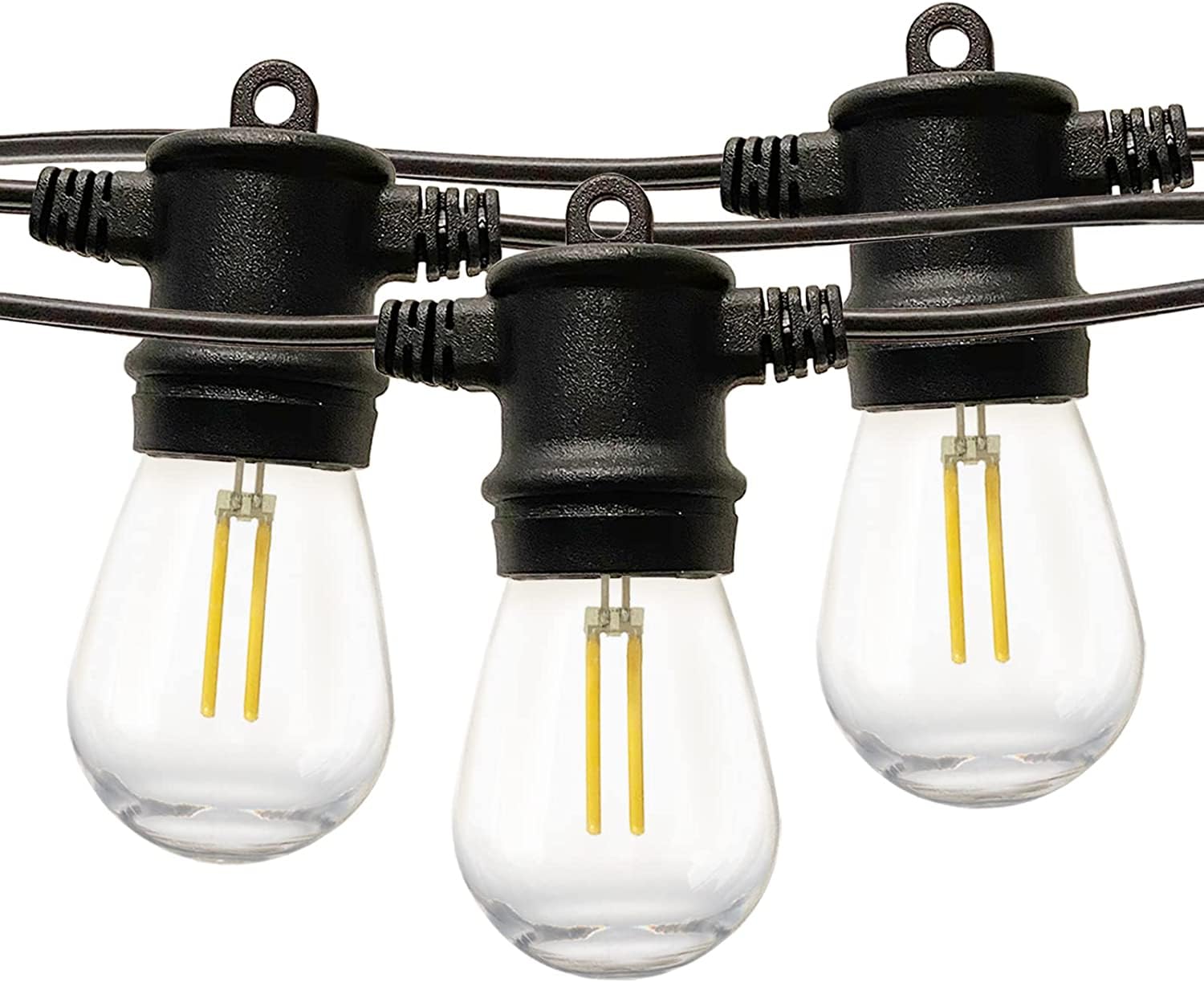 SUNTHIN 2 Pack 51ft Outdoor String Lights with 2W Shatterproof LED Bulbs - Waterproof Patio Lights for Backyard, Deck, Porch, Garden, Bistro, Cafe, Party & Wedding Decor | Perfect for Outdoor Dining, Evening Gatherings and Holiday Lighting