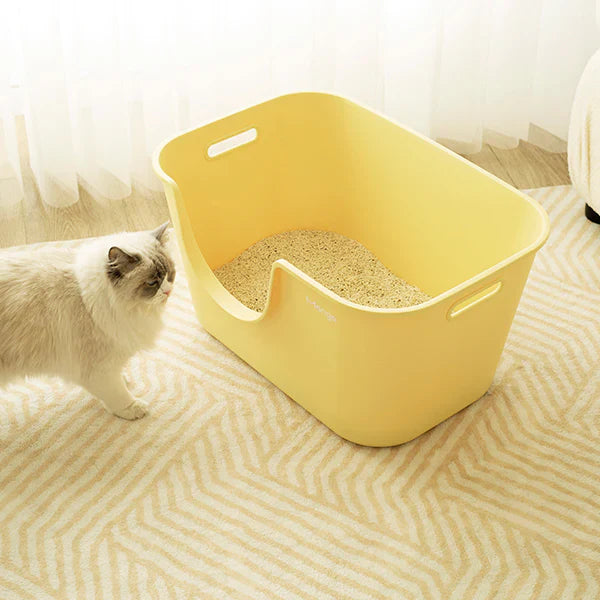 Premium Mango Wood Cat Litter Box Tray - Open Design for Small & Medium Cats | Comfortable & Easy Access | Perfect for Home, Apartment, or Travel Use