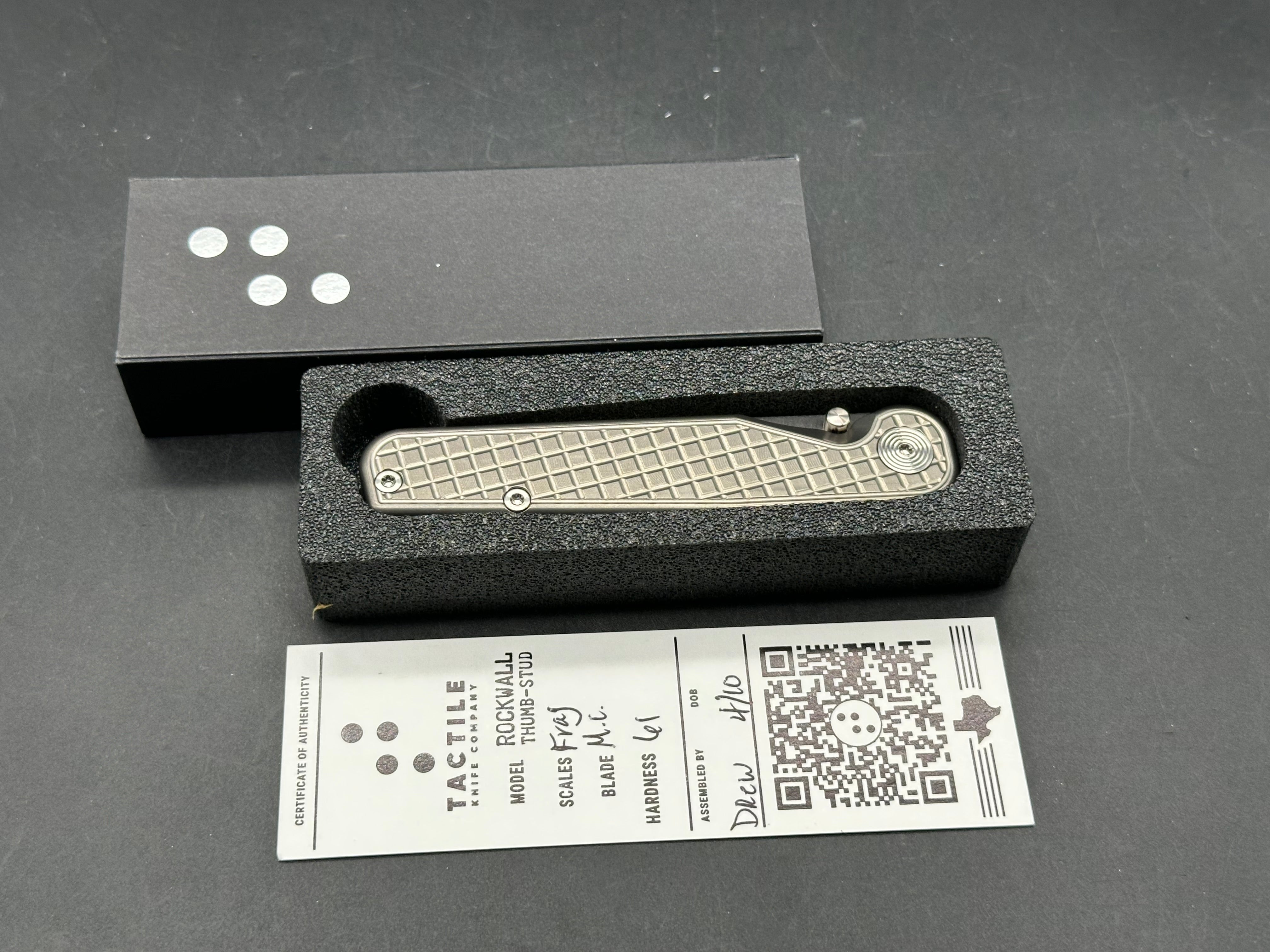 Premium Tactile Rockwall Folder Knife - Darkwash Finish with Monkey Edge FRAG Pattern | EDC Pocket Knife for Outdoor, Camping & Everyday Carry