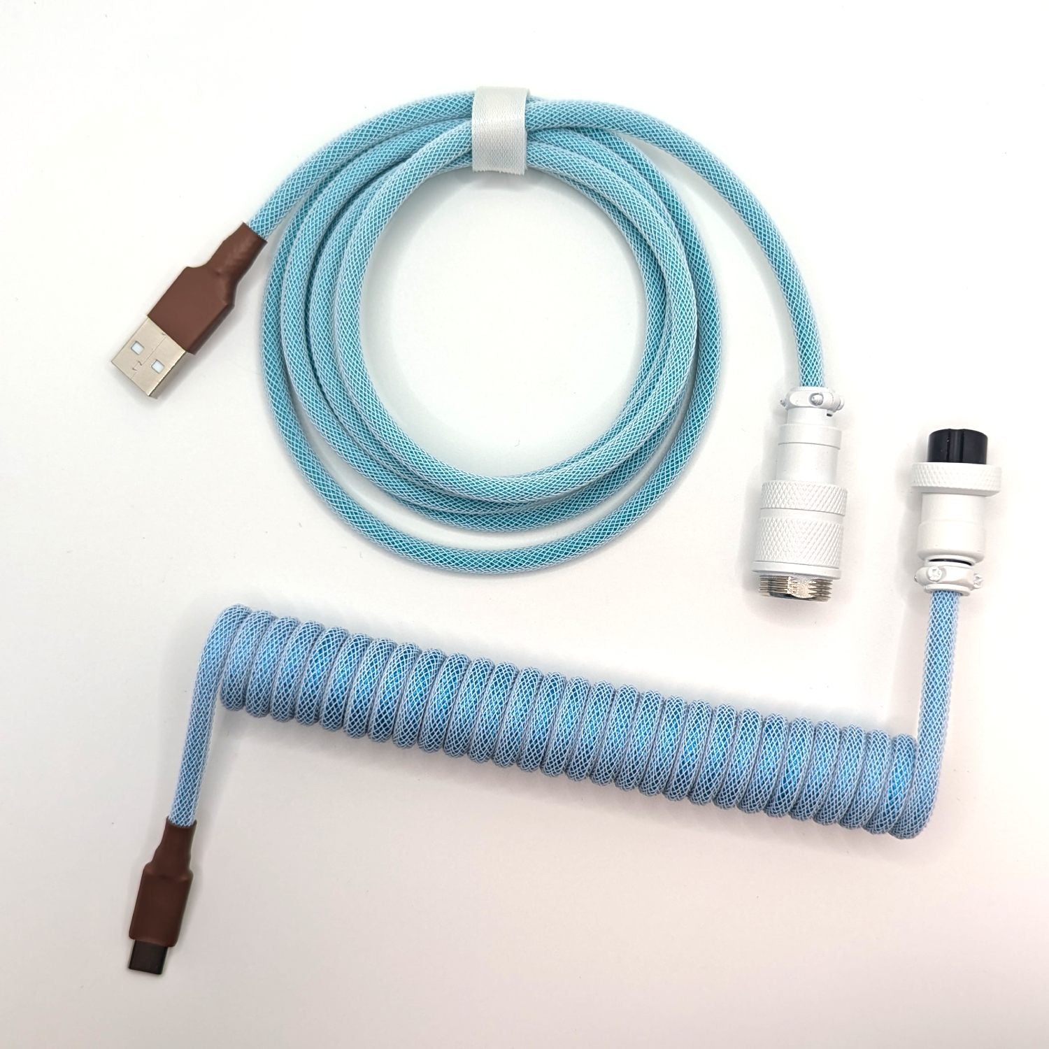 Premium Coiled USB-C Keyboard Cable for Mechanical Keyboards | Aviator Connector | Custom Length & Color Options | Perfect for Gaming, Typing & Office Setup | Ausmodshop Islander Collection